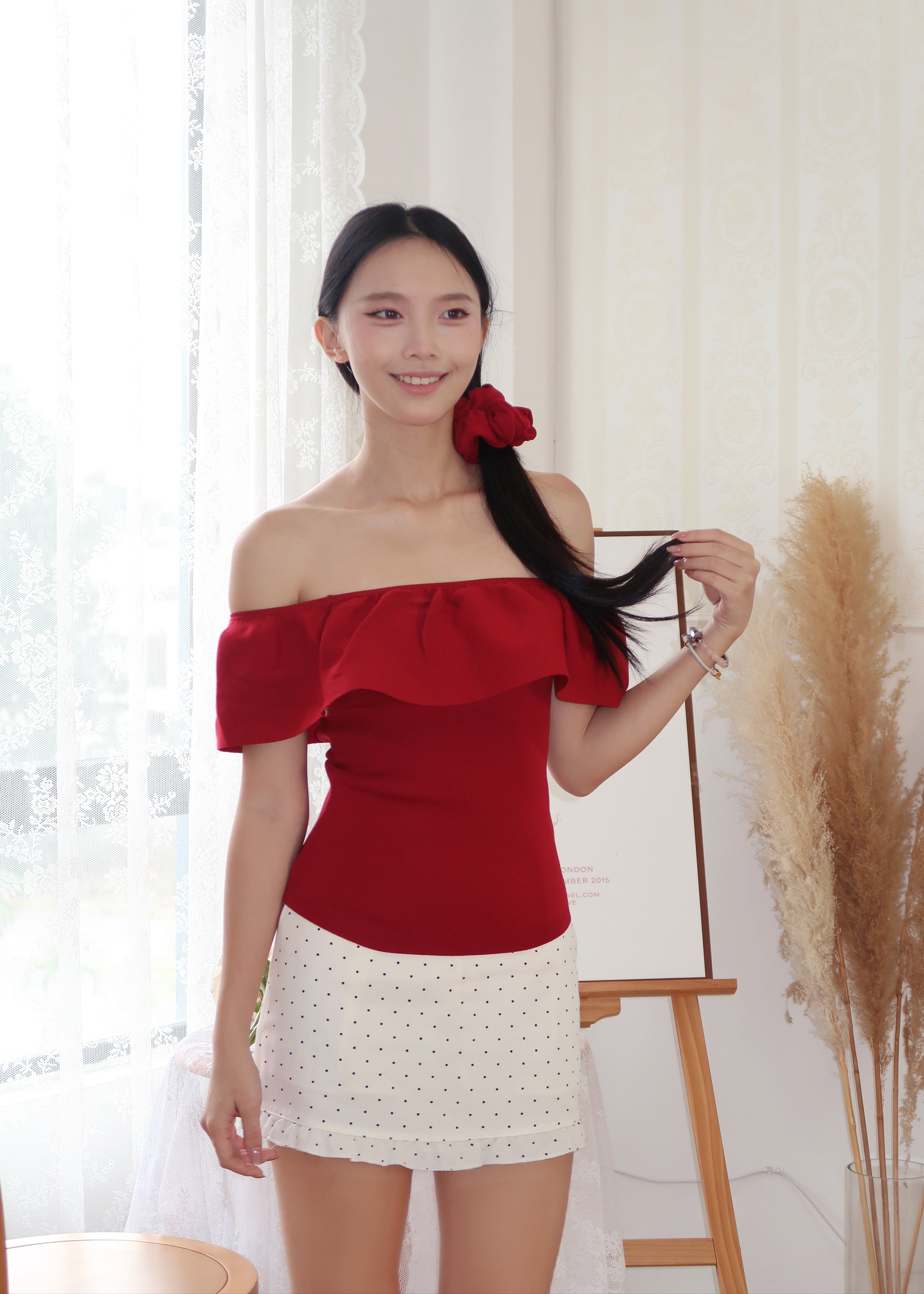 Soft Offie Knit Top - Red