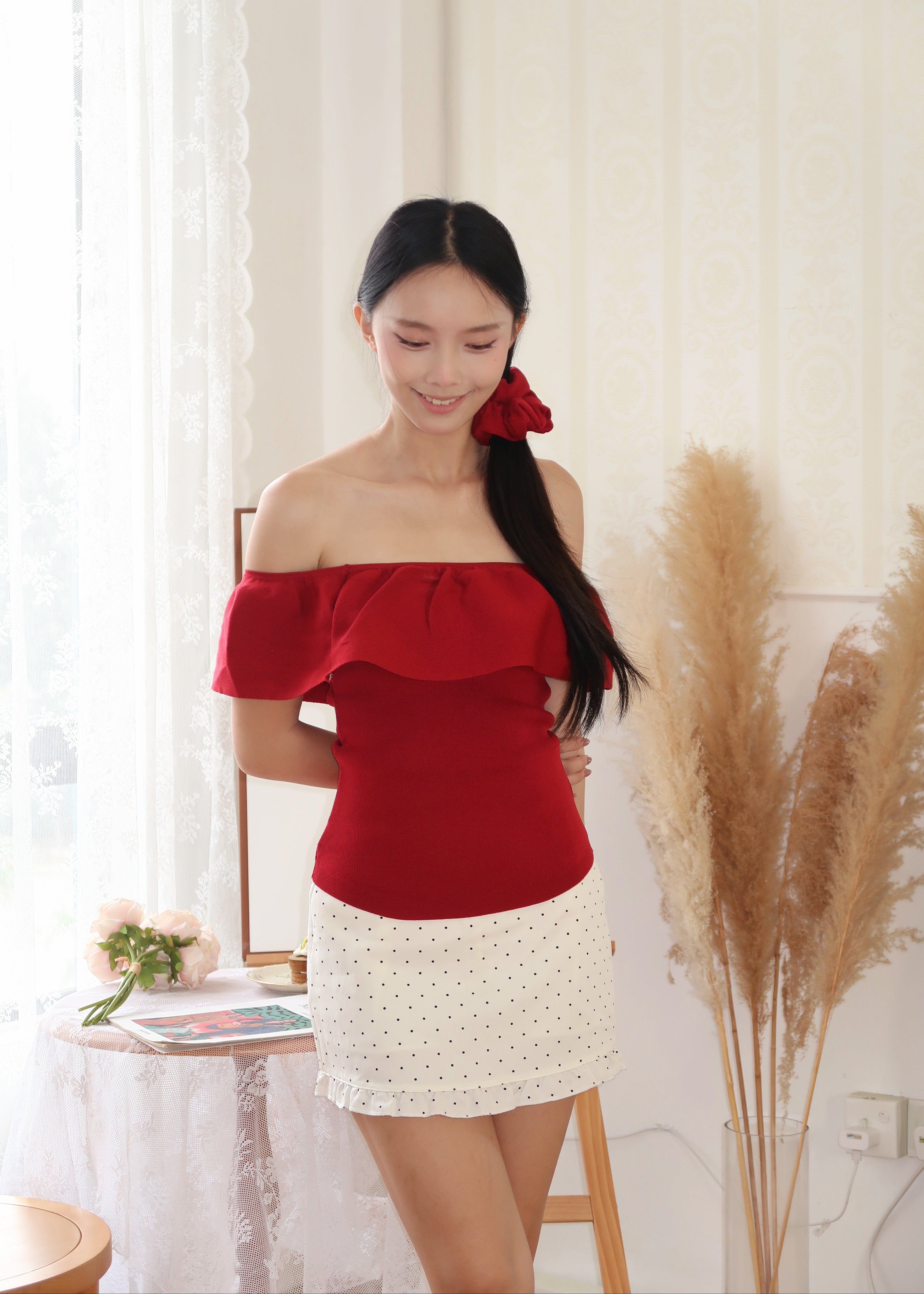 Soft Offie Knit Top - Red