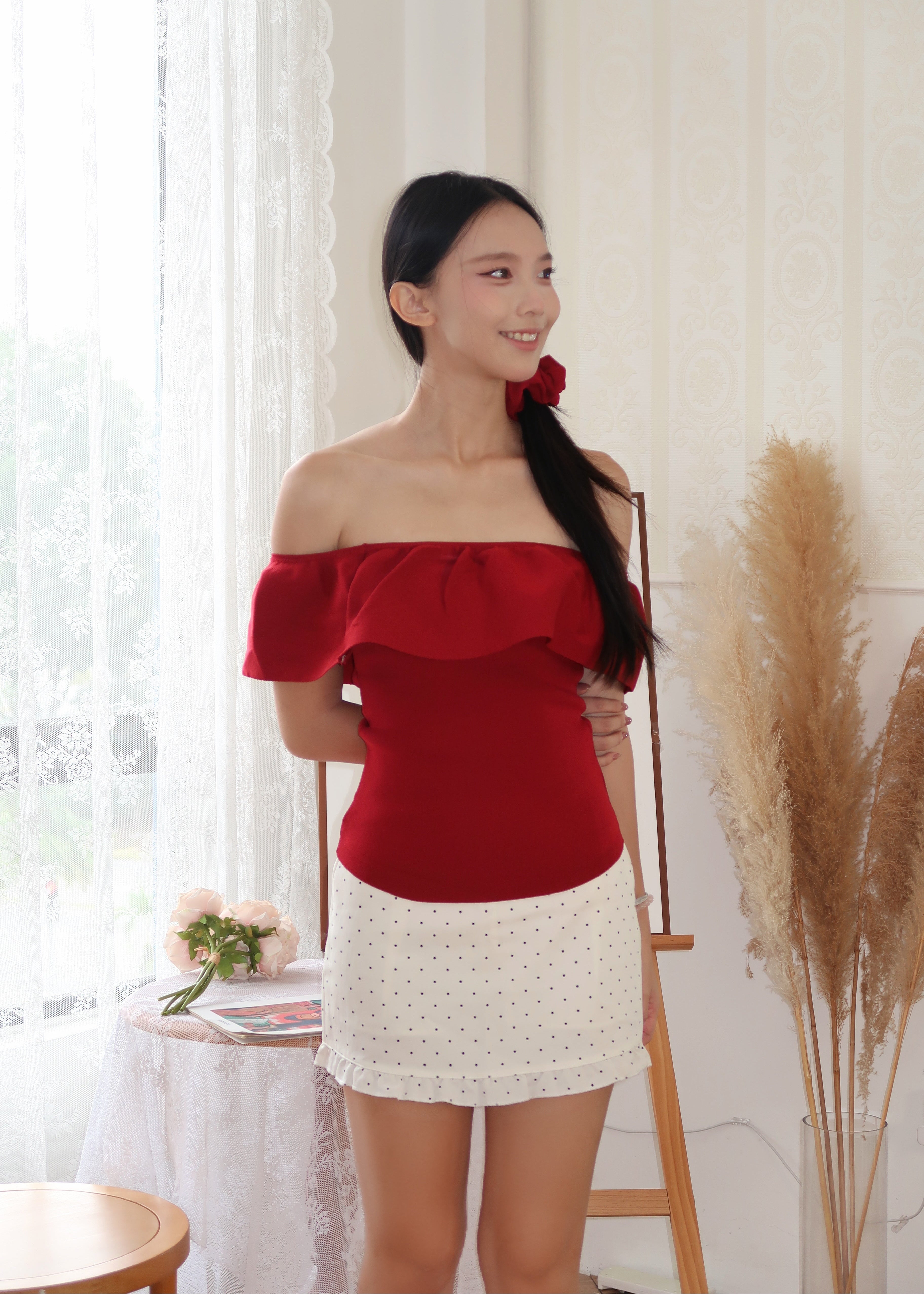 Soft Offie Knit Top - Red