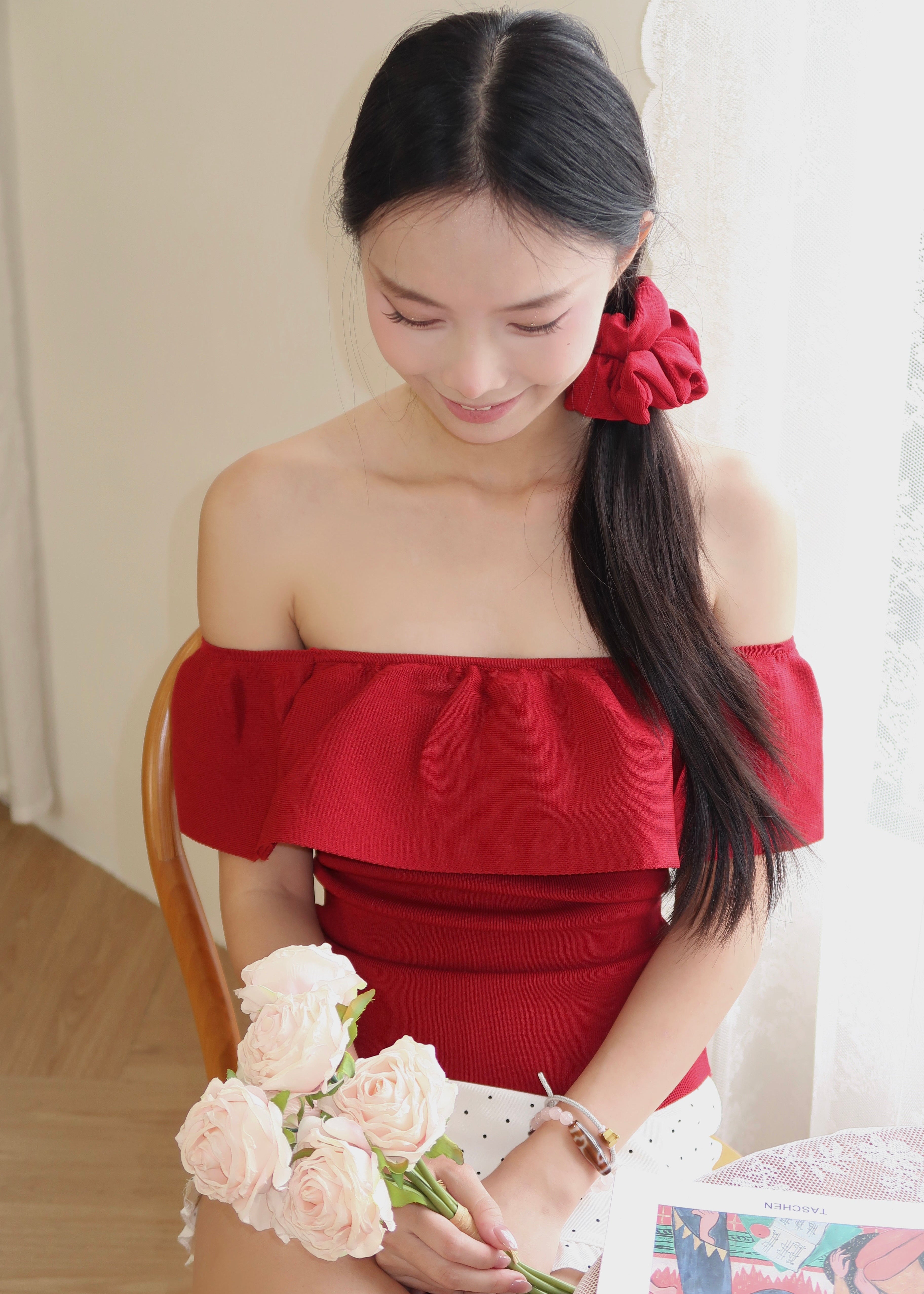 Soft Offie Knit Top - Red