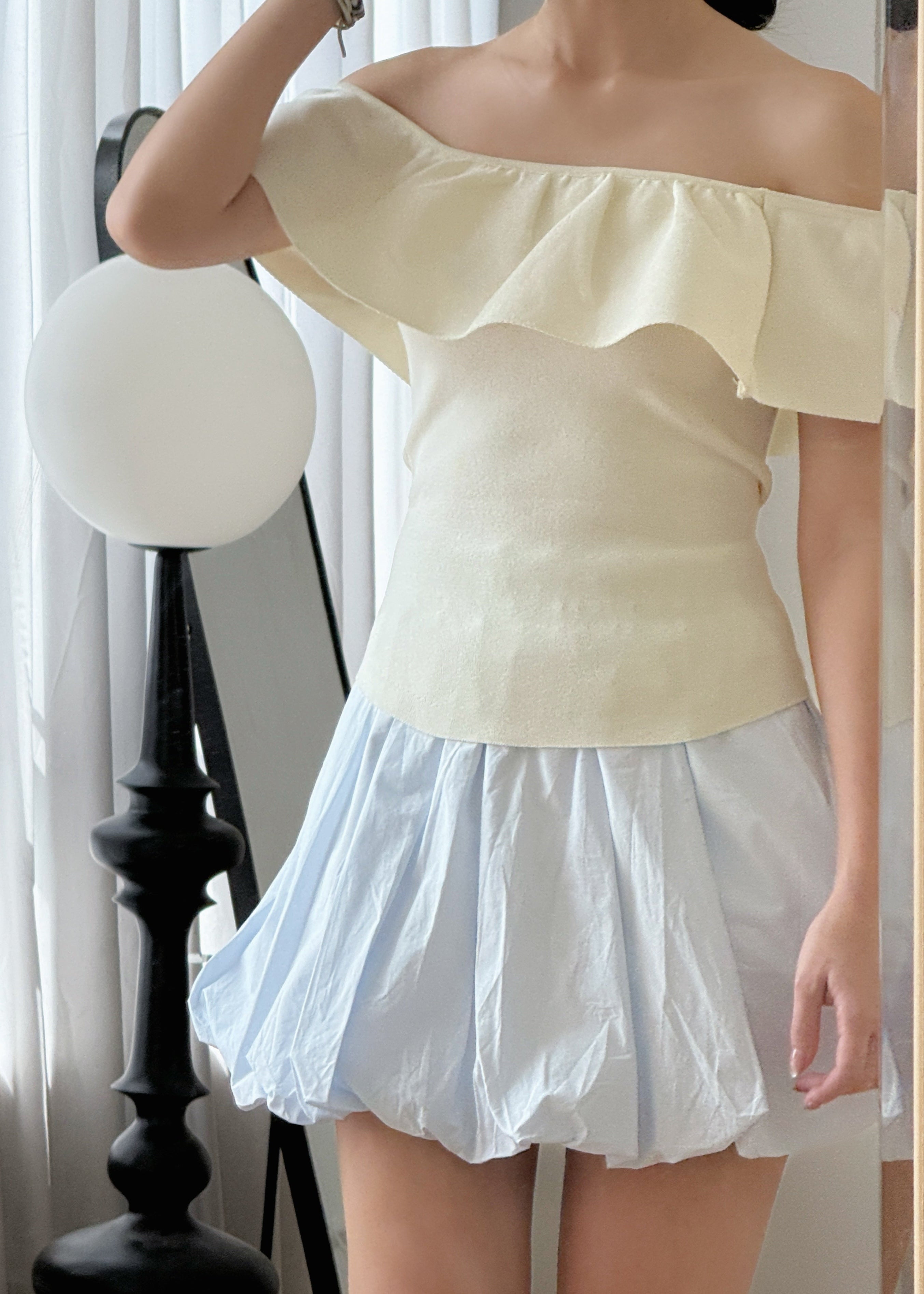 Soft Offie Knit Top - Ivory White