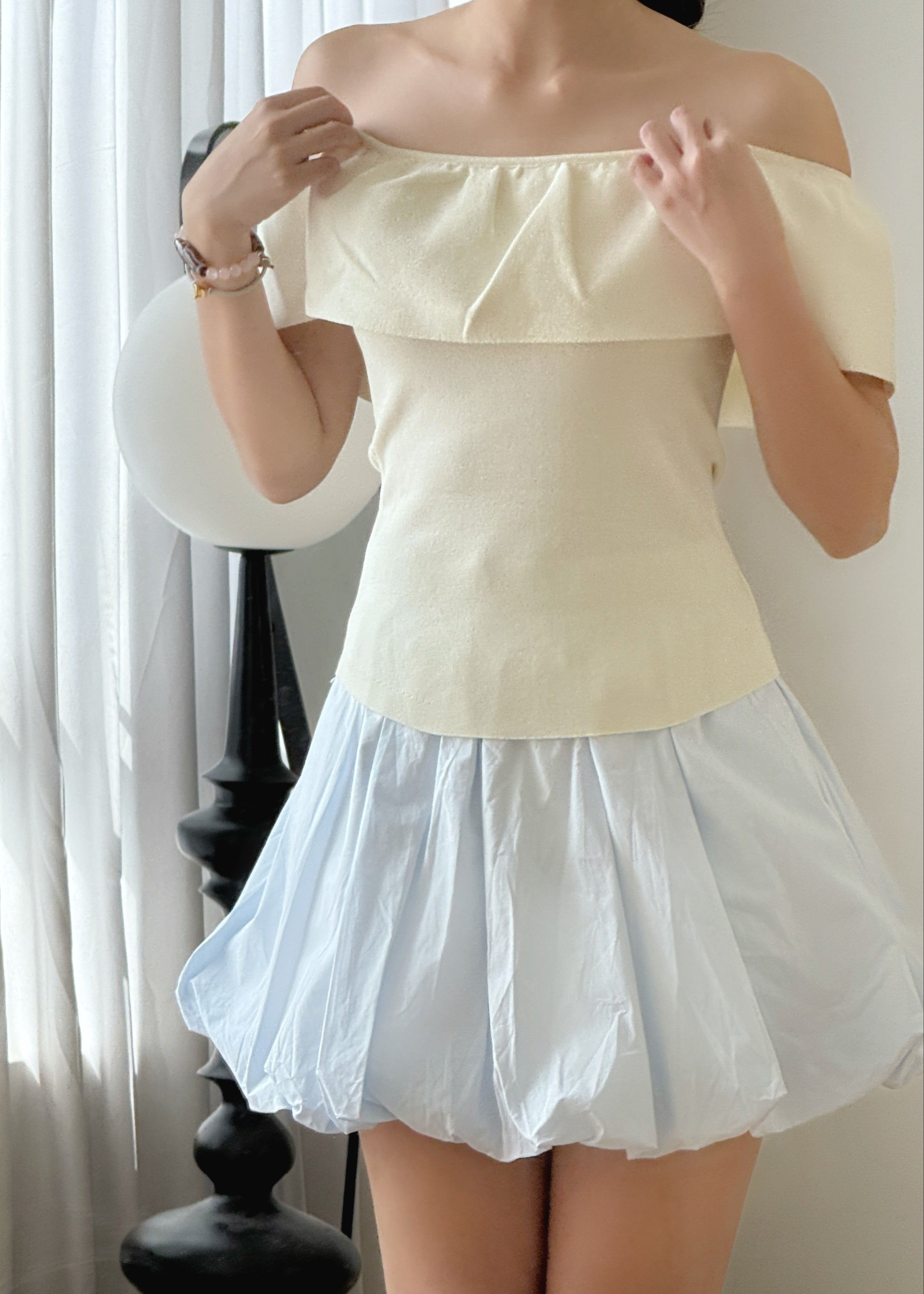 Soft Offie Knit Top - Ivory White