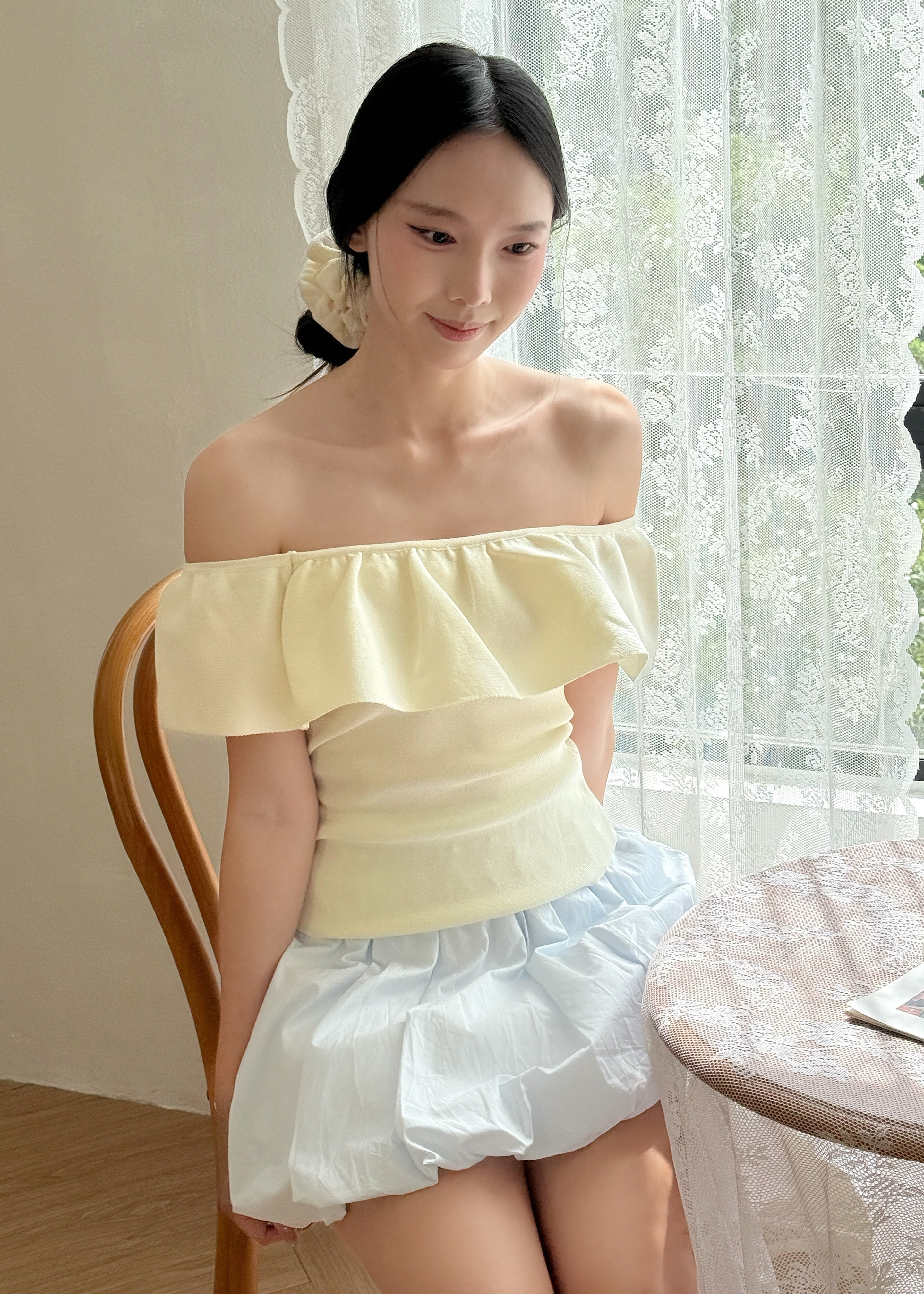 Soft Offie Knit Top - Ivory White