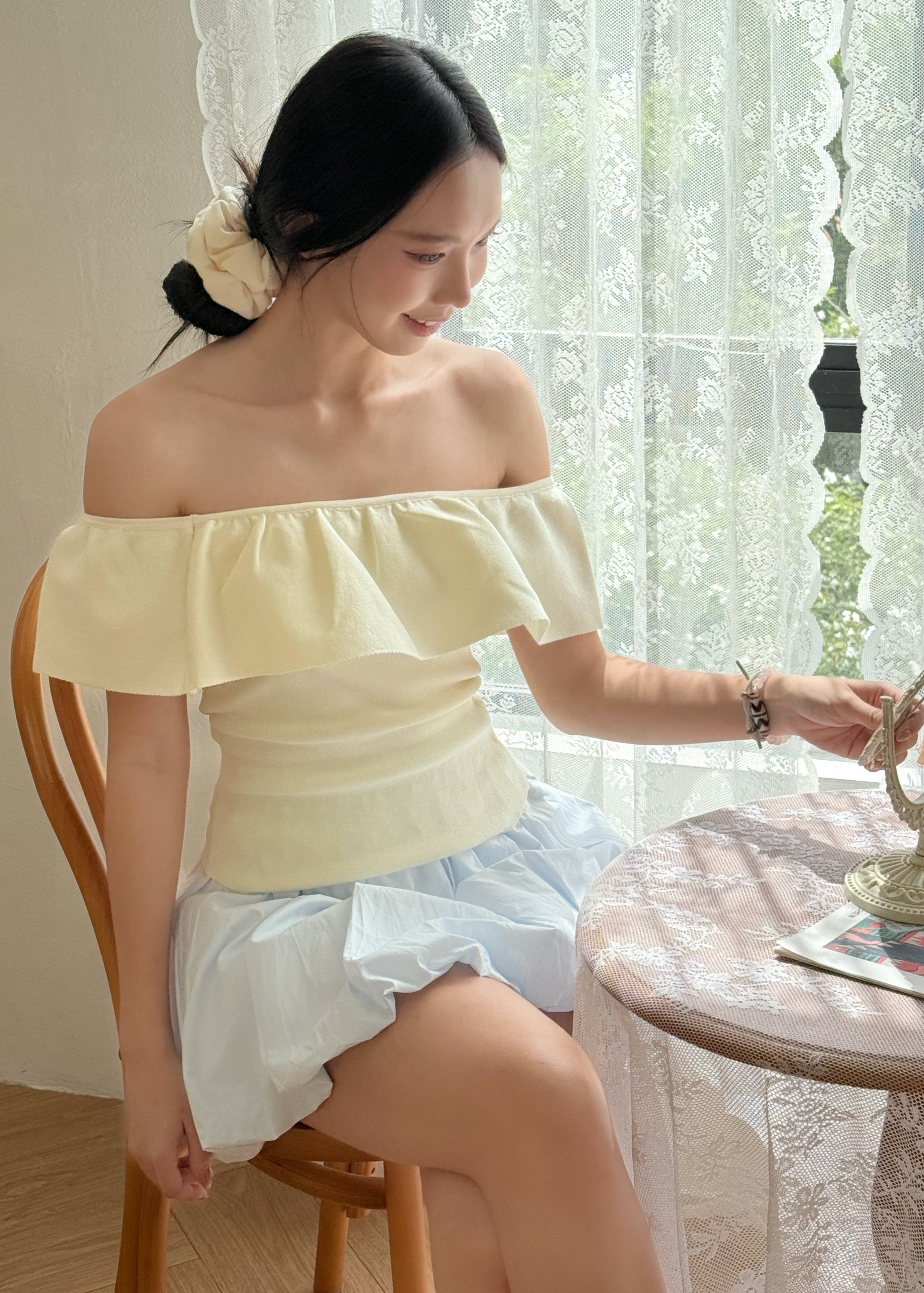 Soft Offie Knit Top - Ivory White