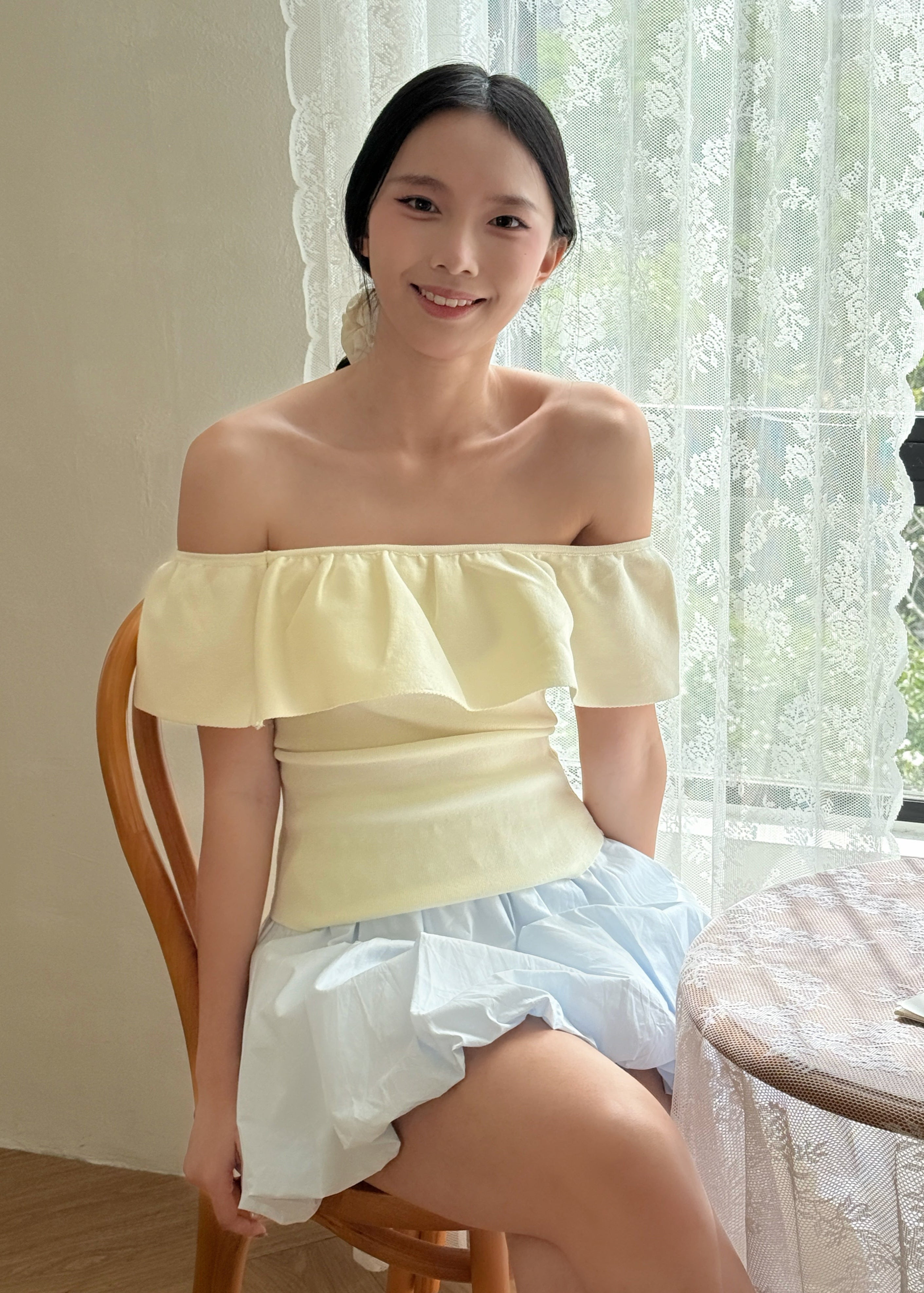 Soft Offie Knit Top - Ivory White