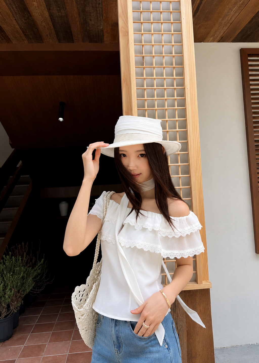 Celeste Lace Top - White