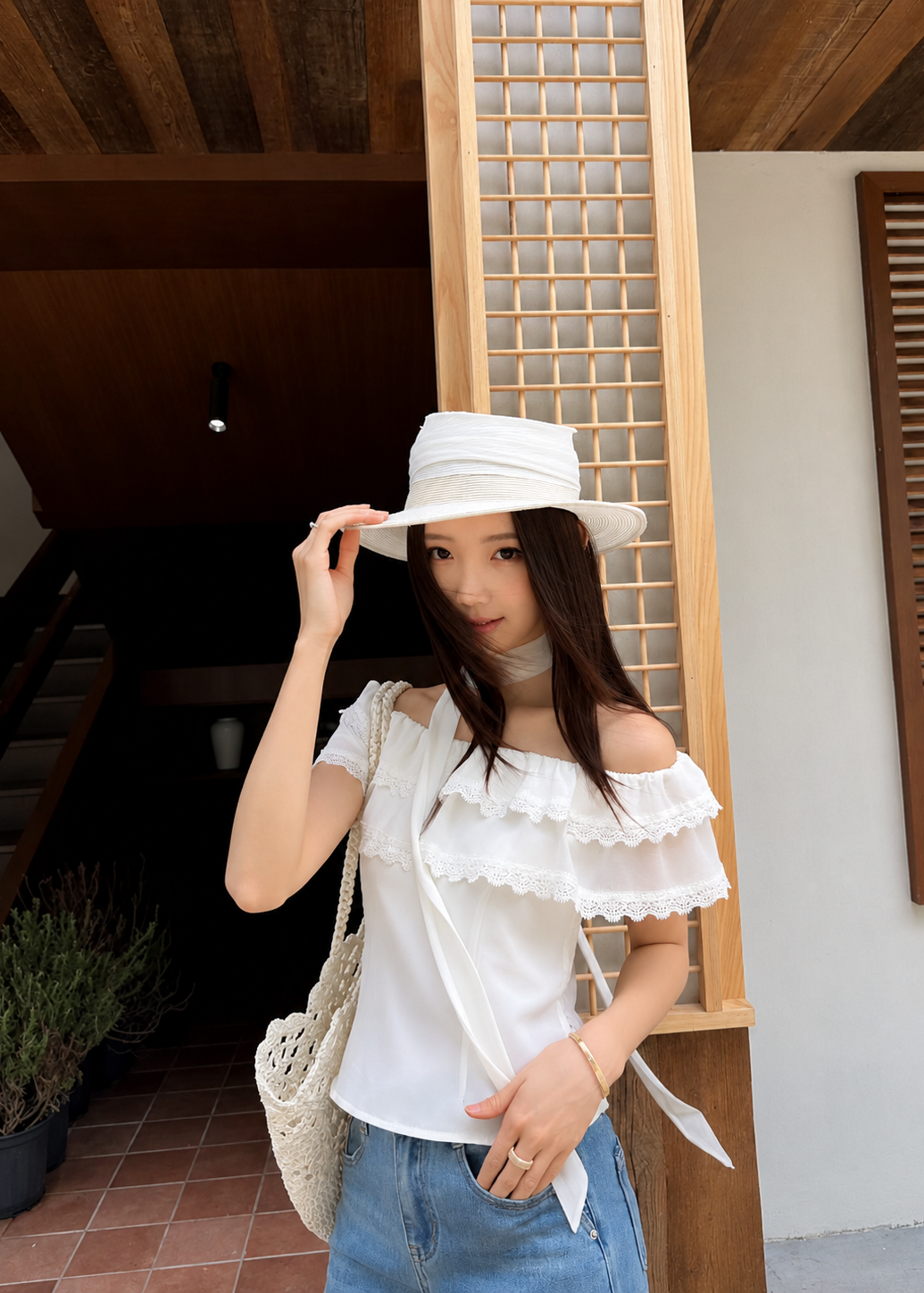 Celeste Lace Top - White