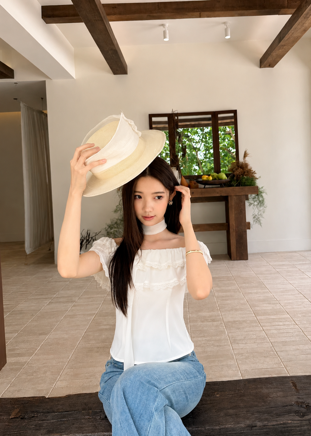 Celeste Lace Top - White