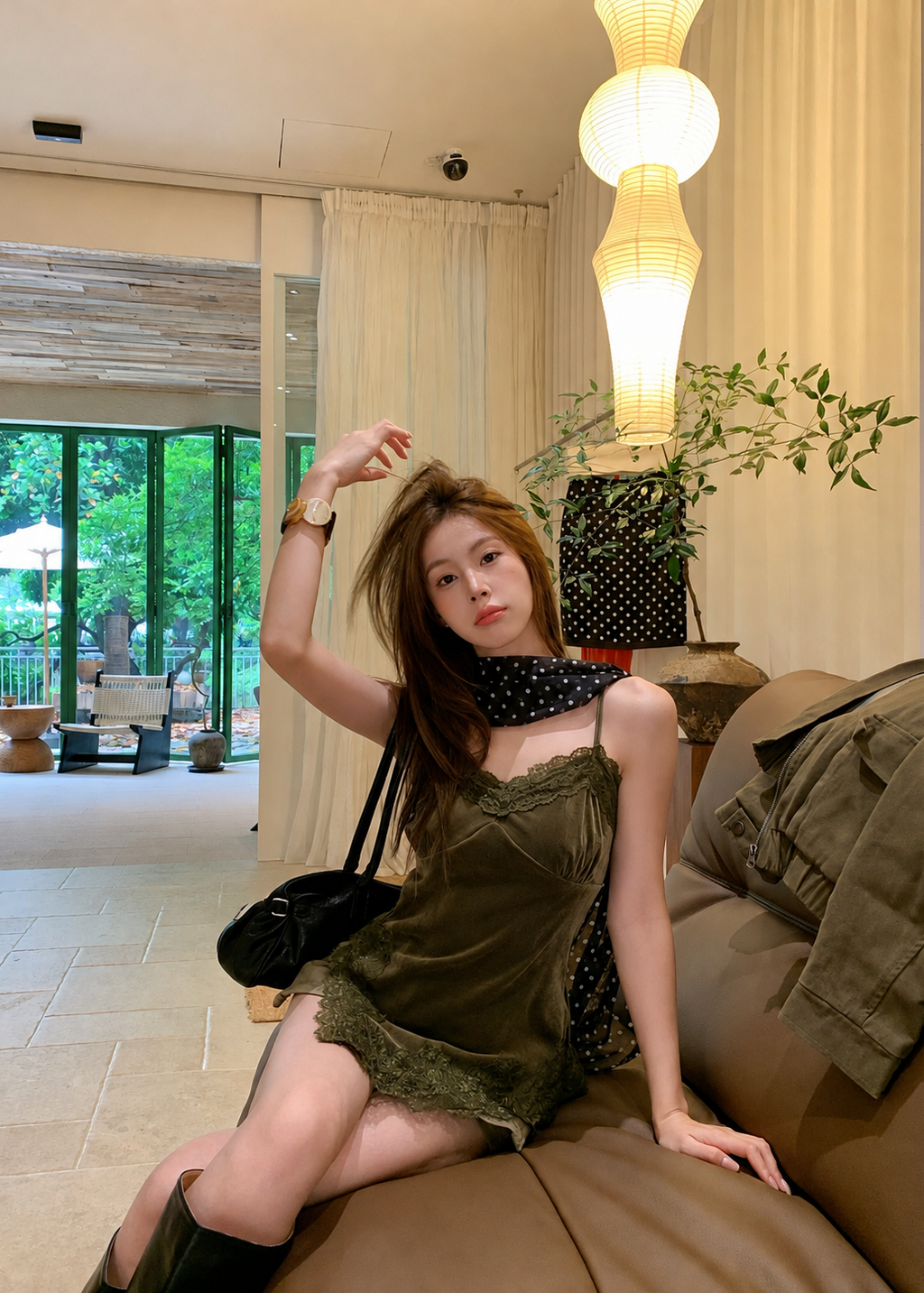 【Pre-Order】Elise Suede Lace Cami