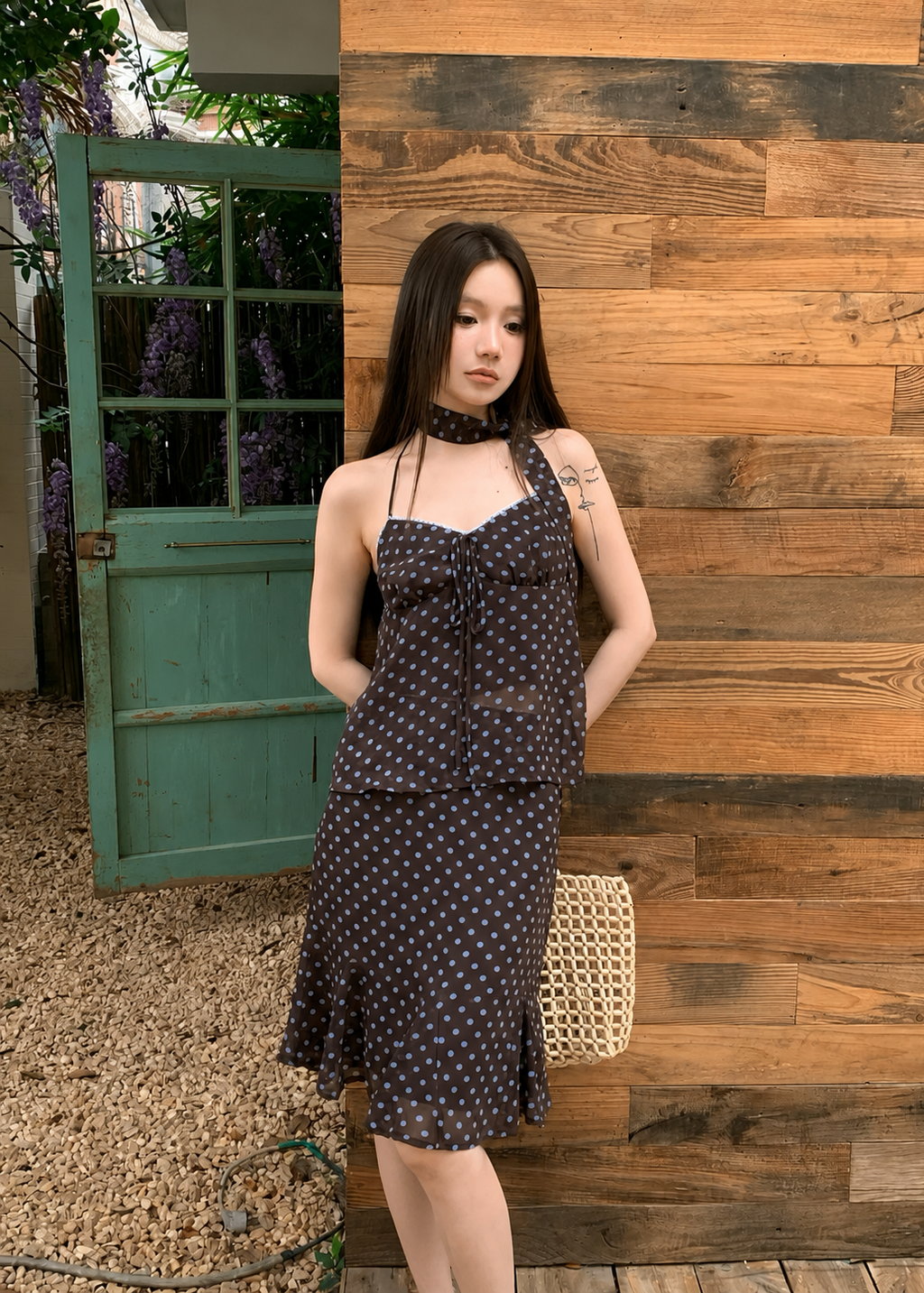Heidi Polka Two-Piece Set - Mocha
