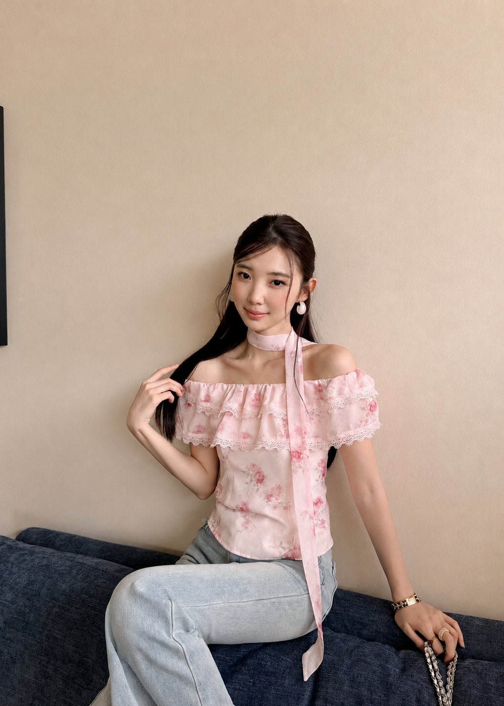 Celeste Lace Top - Pink