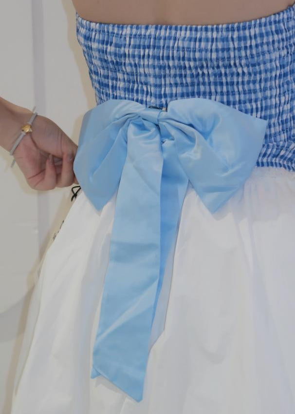 Chic Bow Halter Top - Blue