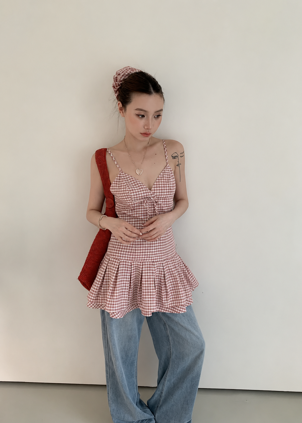 Sunday Check Top - Red