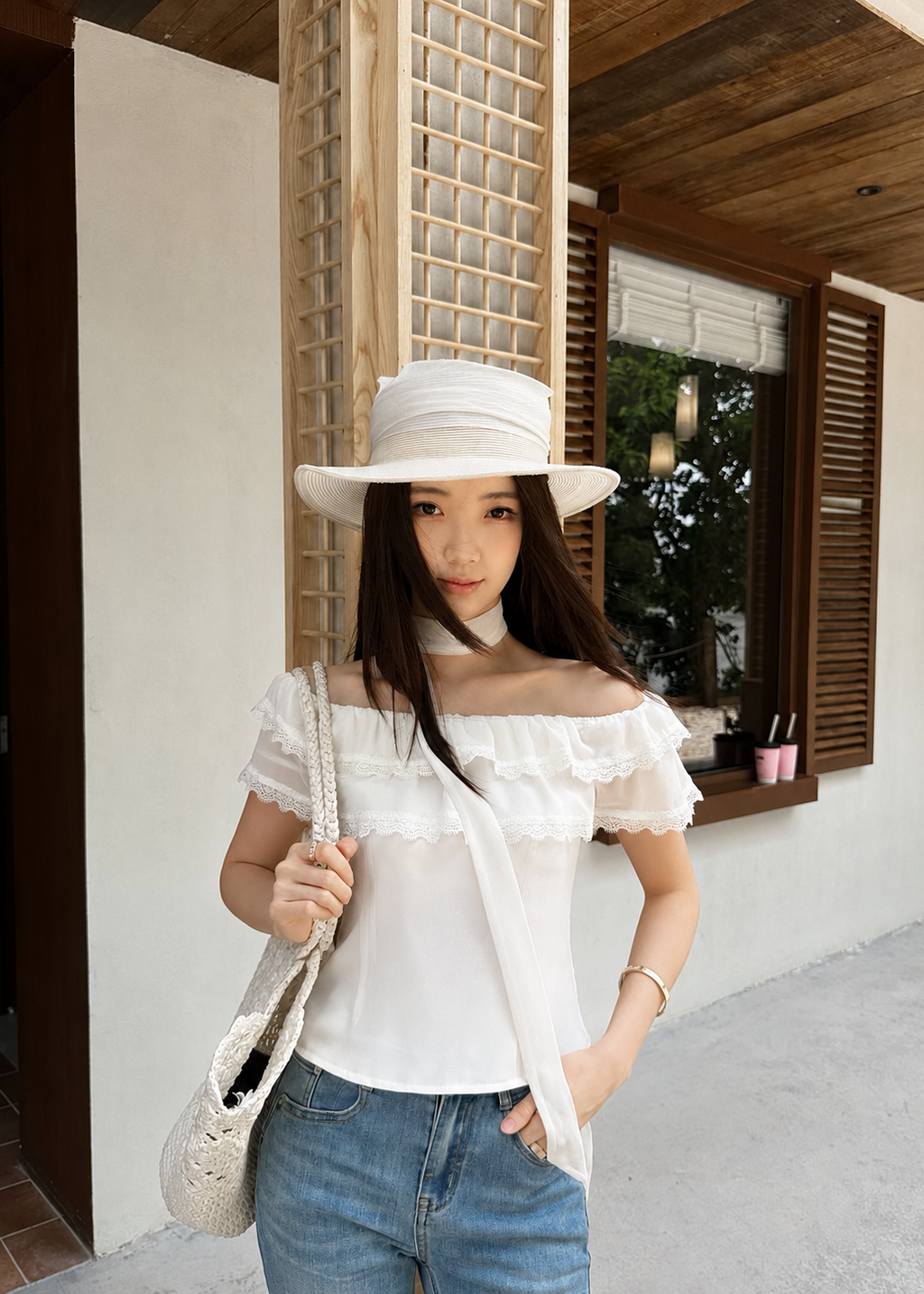 Celeste Lace Top - White