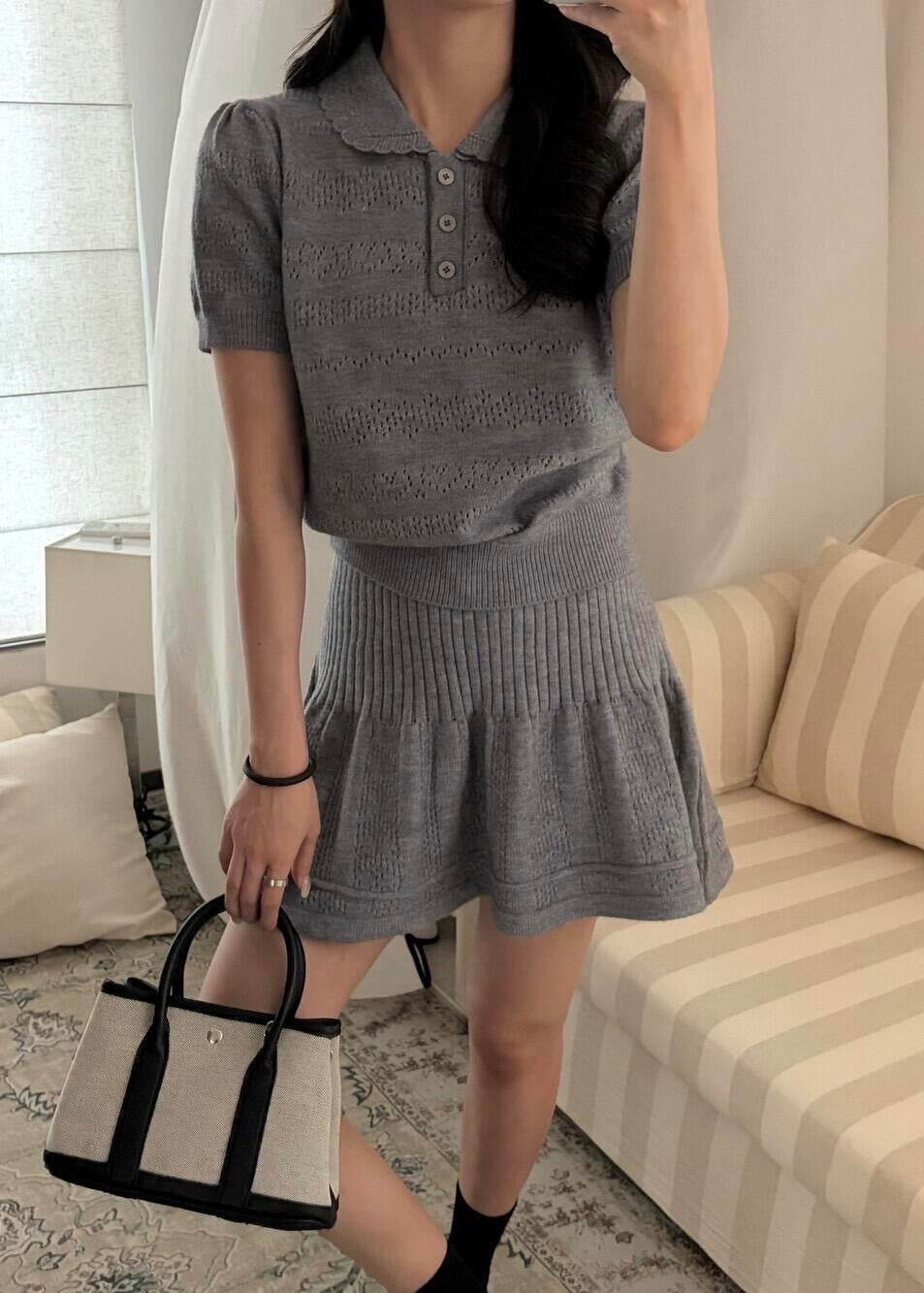 【Pre-Order】Clover Knit Set - Grey