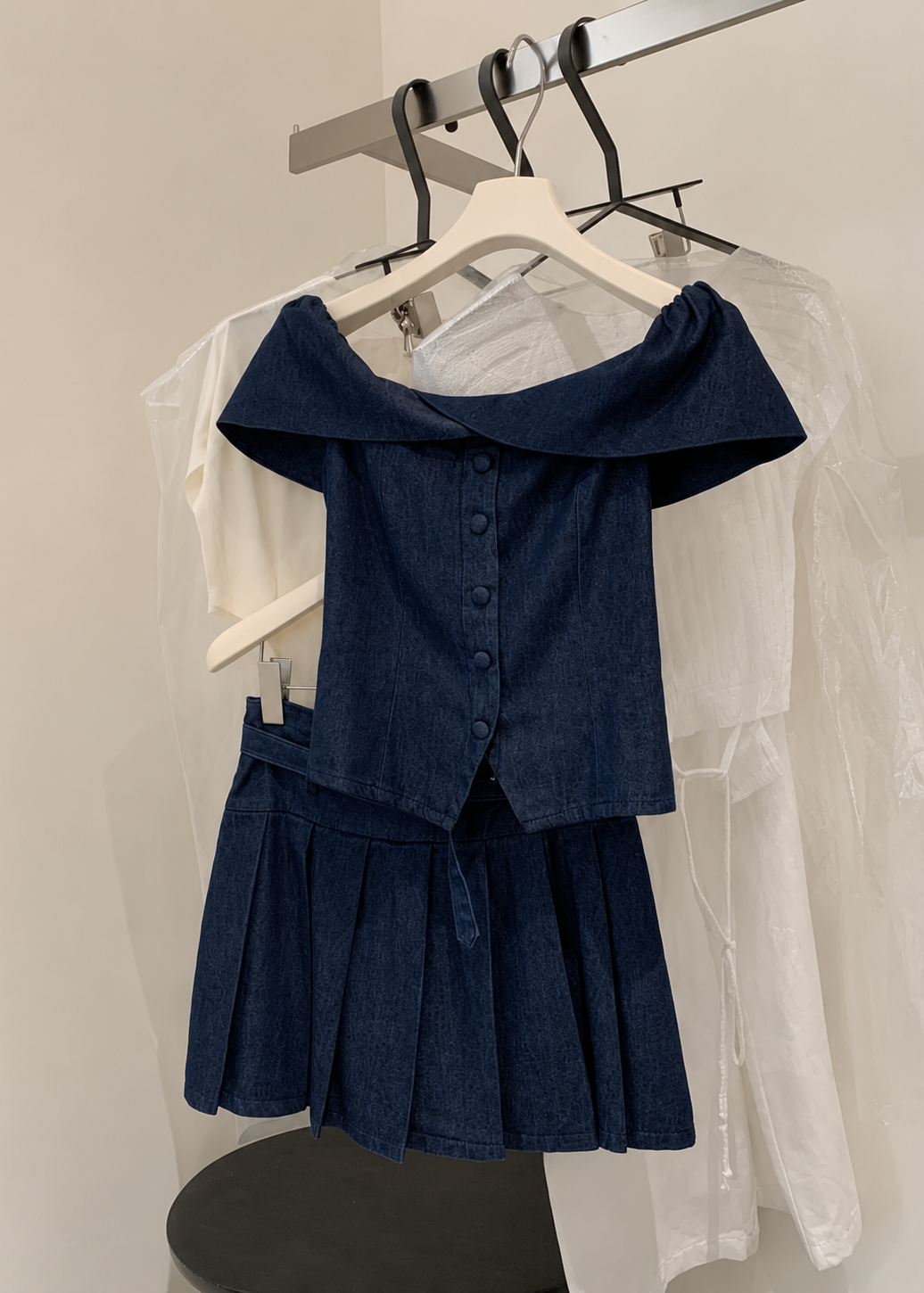 Remi Pleated Denim Set