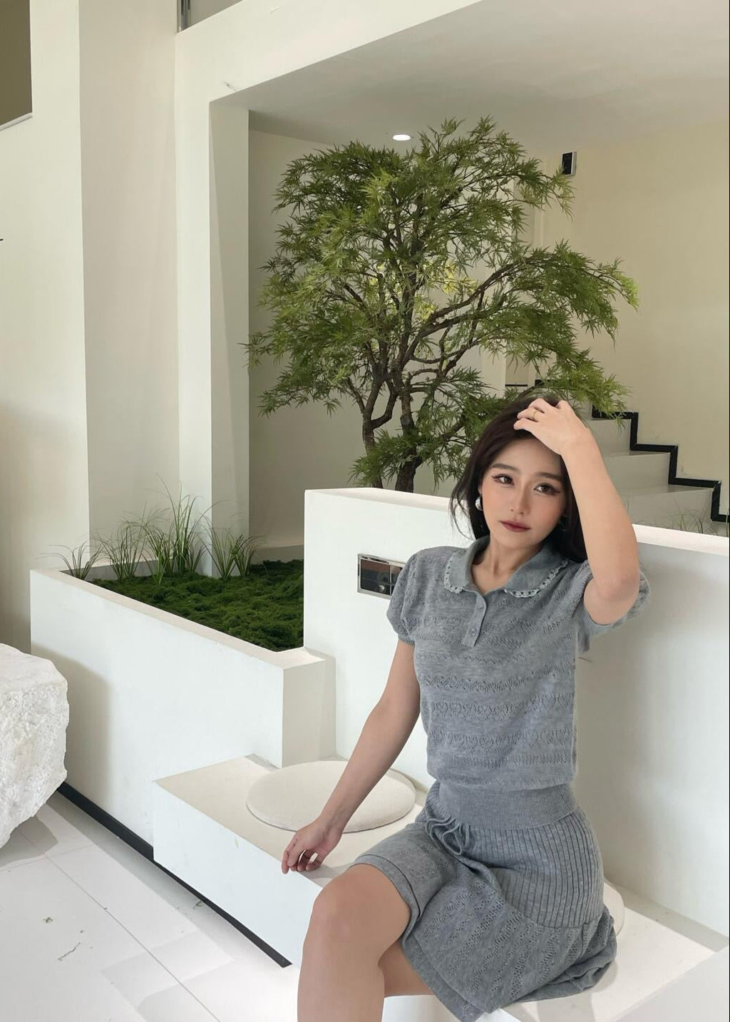 【Pre-Order】Clover Knit Set - Grey
