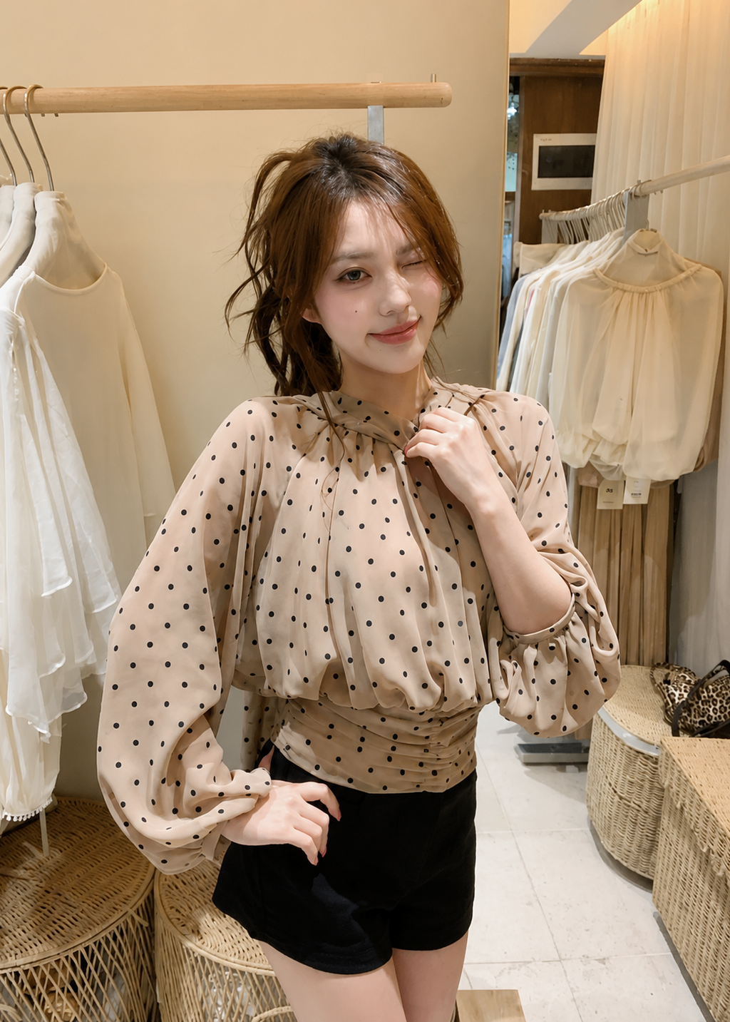 【Pre-Order】Amélie Polka Top