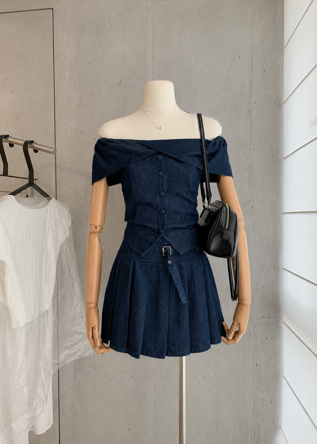 Remi Pleated Denim Set