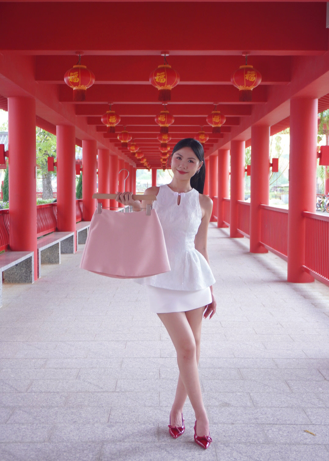 Roseveil Silk Skirt 瑞蔷轻纱裙 - White