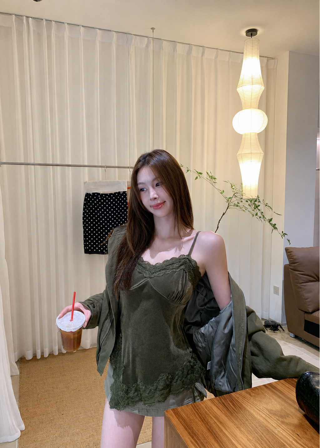 【Pre-Order】Elise Suede Lace Cami