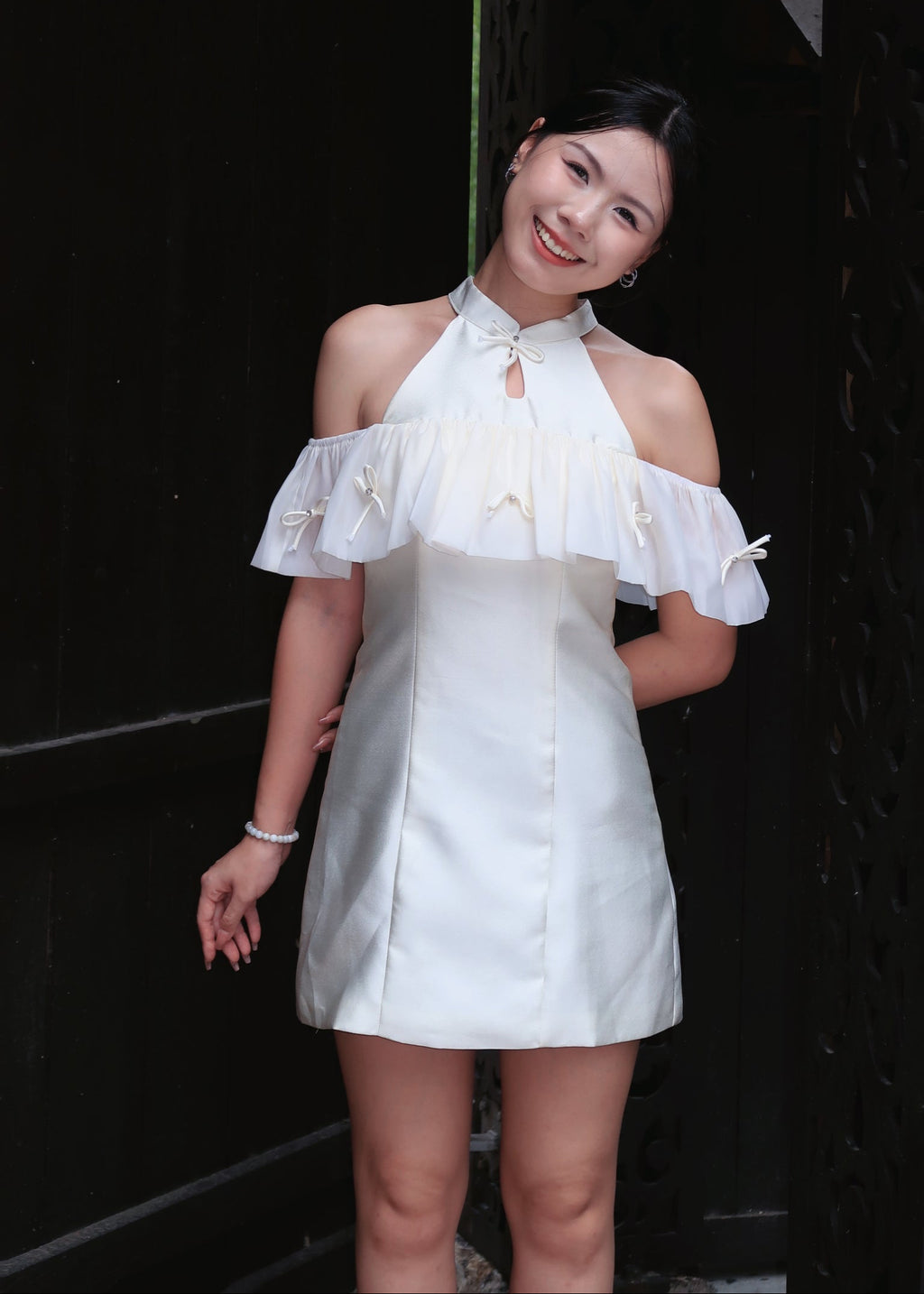 Ru Yi Knot Dress 如意结连衣裙 - White