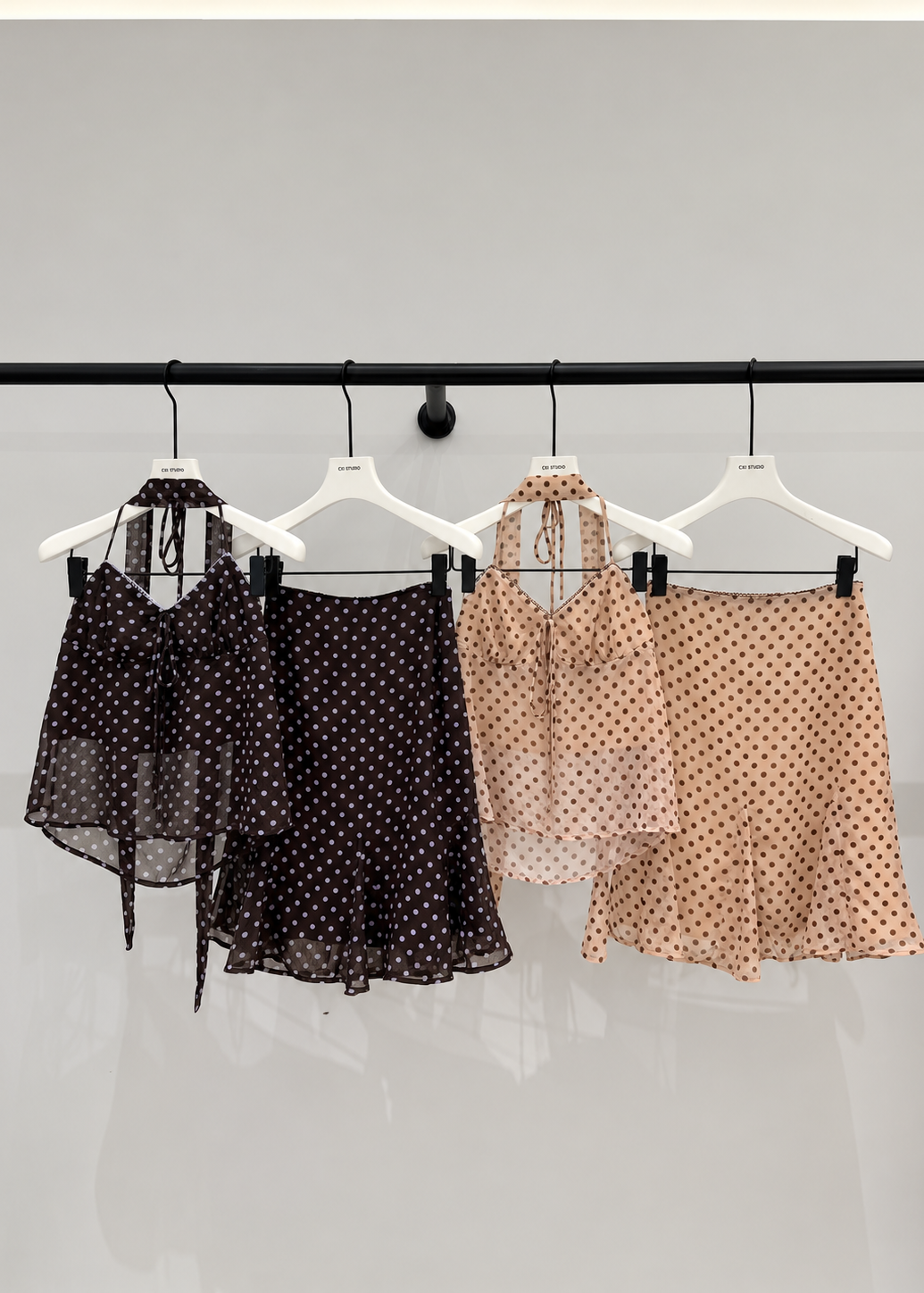Heidi Polka Two-Piece Set - Mocha