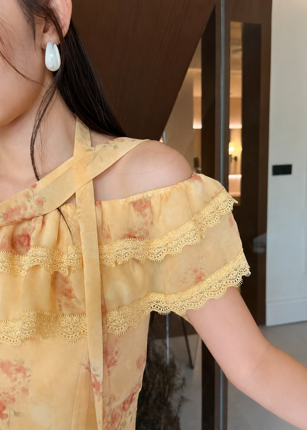 Celeste Lace Top - Yellow