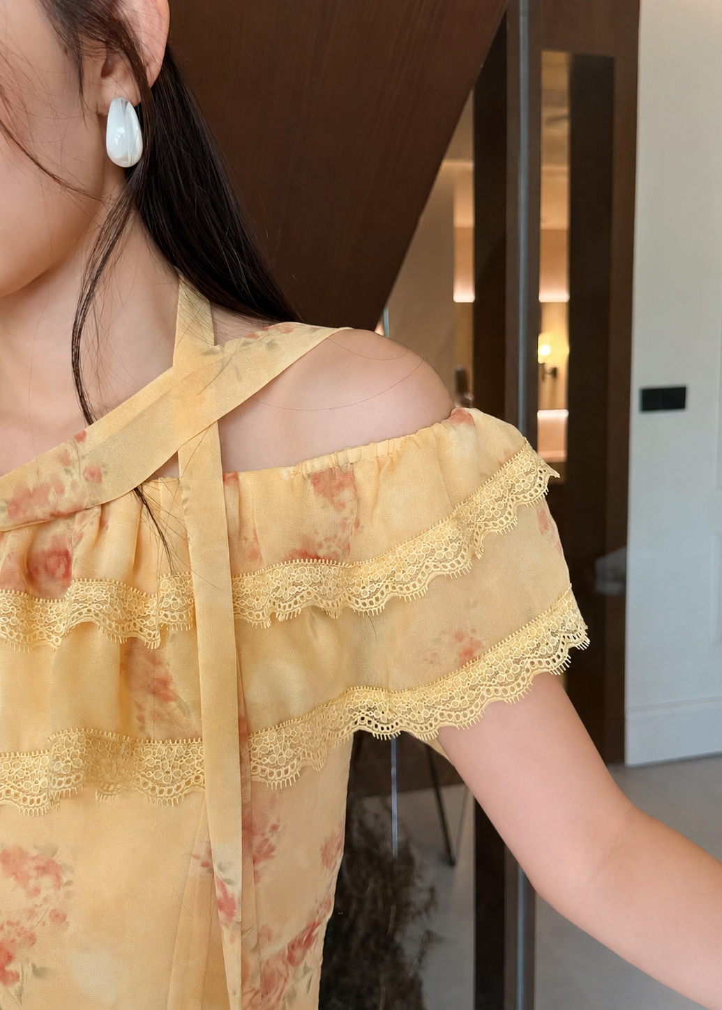 Celeste Lace Top - Yellow