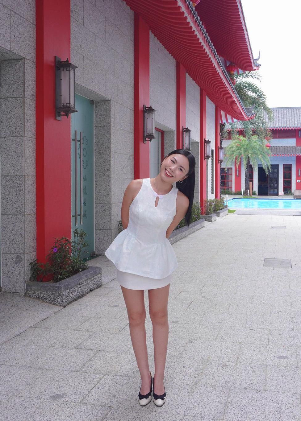 Lace Jacquad Top 素花蕾丝提花上衣