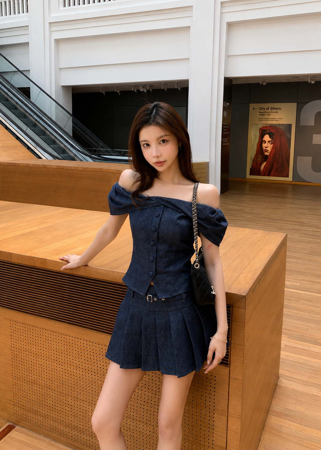 Remi Pleated Denim Set