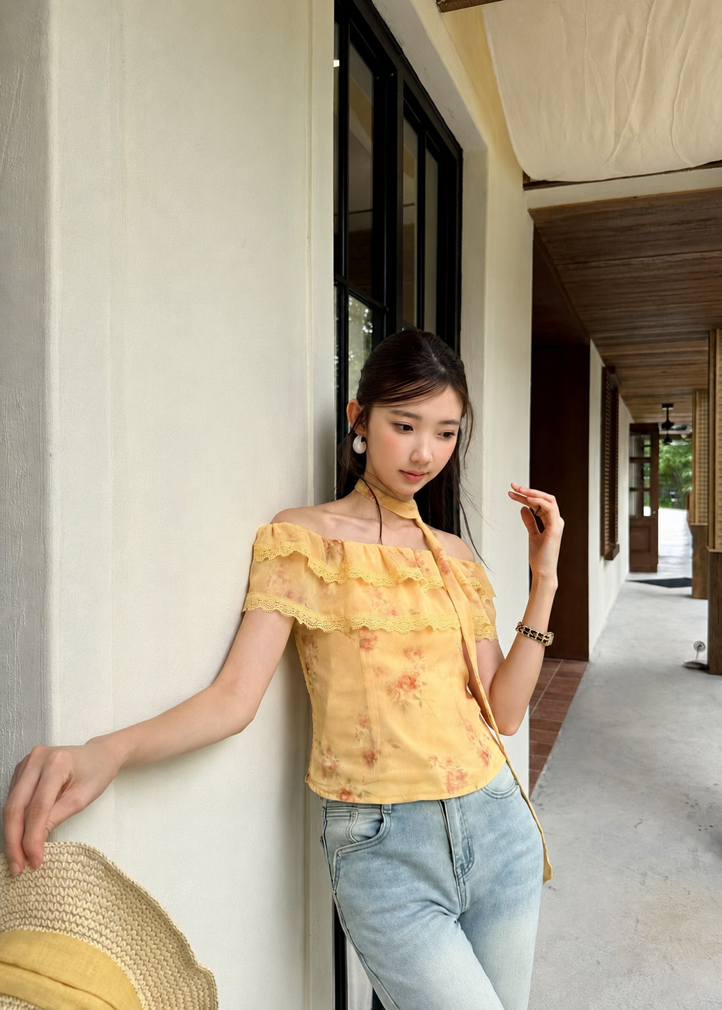 Celeste Lace Top - Yellow