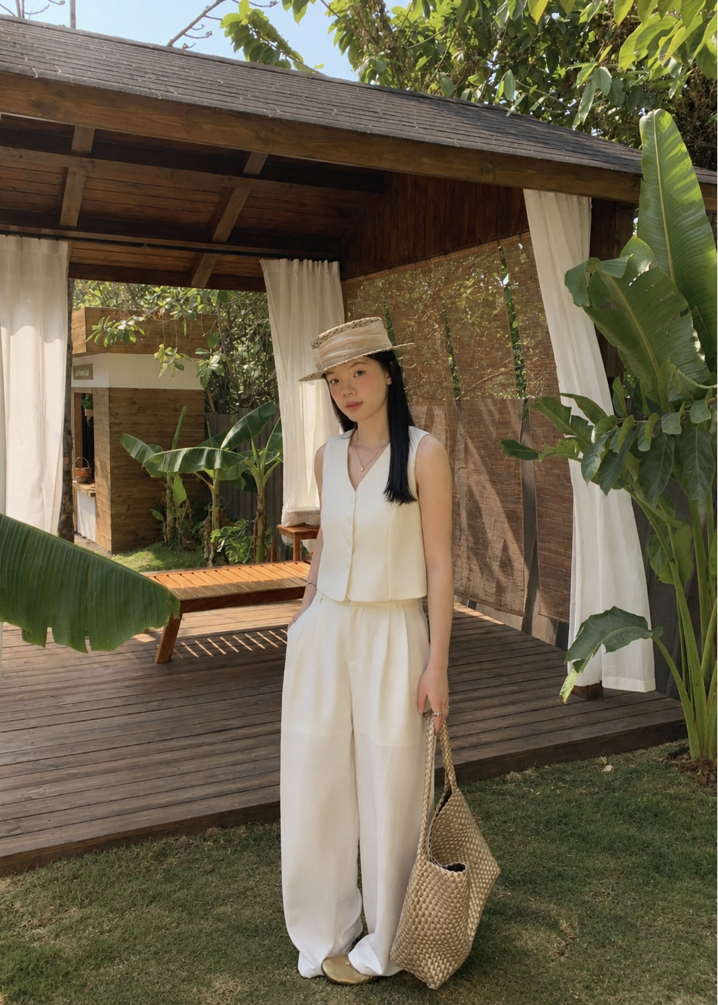 Reese Vest Set - White