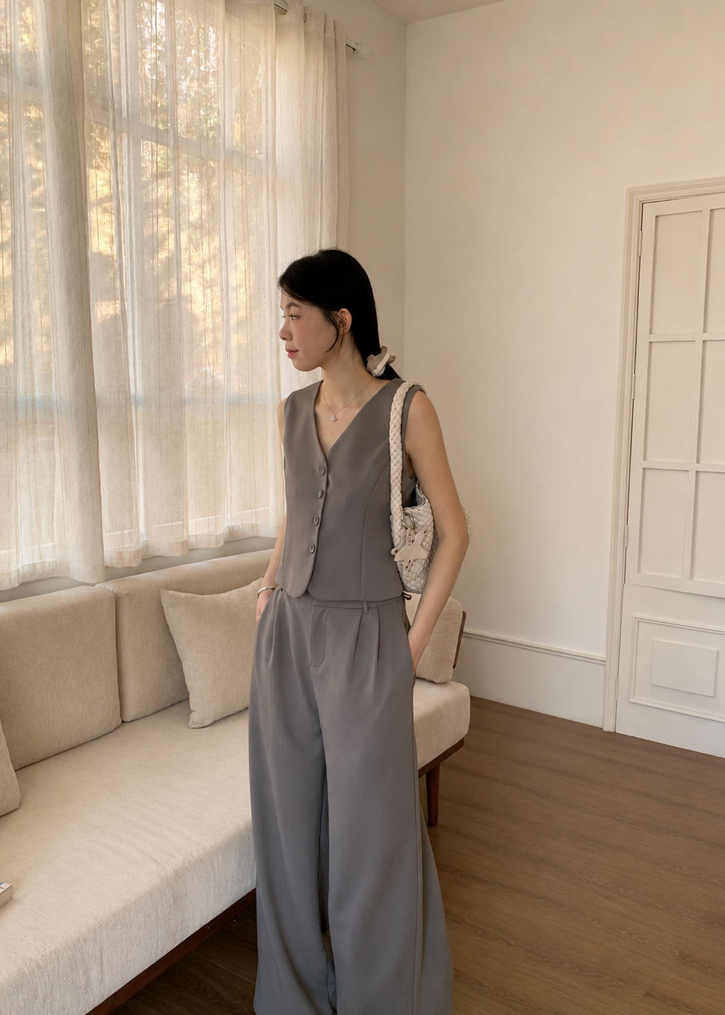 Reese Vest Set - Grey
