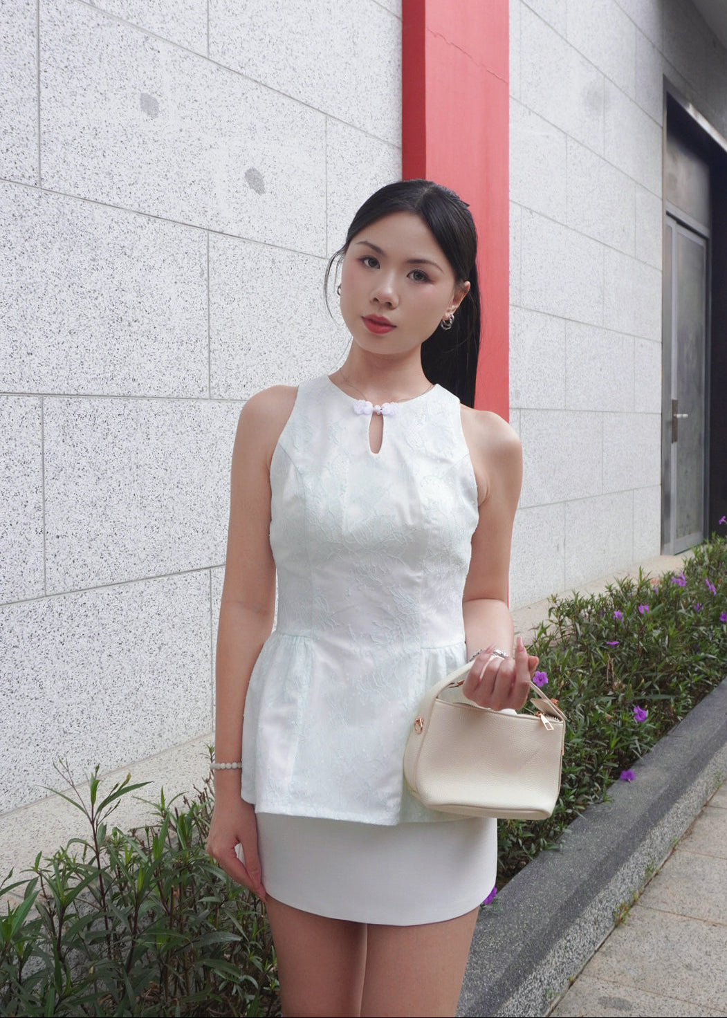 Lace Jacquad Top 素花蕾丝提花上衣