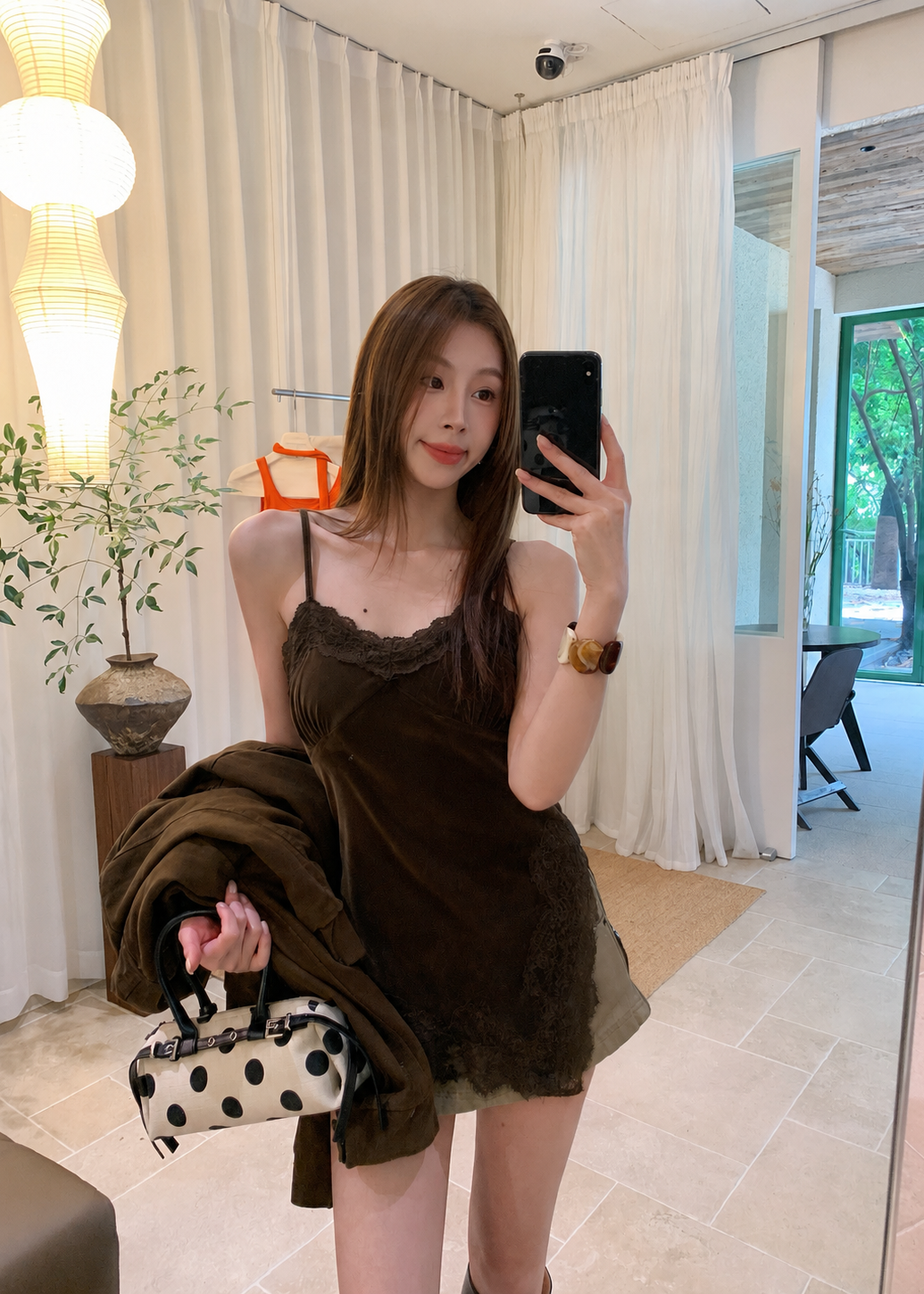 【Pre-Order】Elise Suede Lace Cami