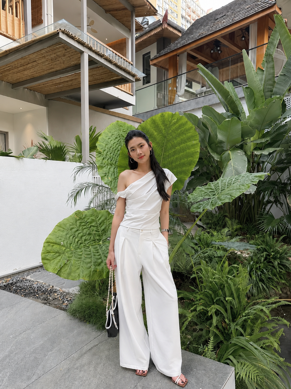 Sienna Drape Set - White