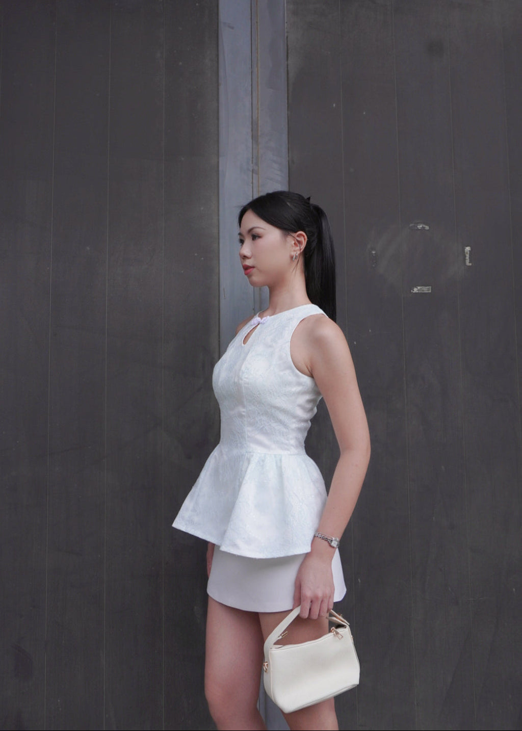 Lace Jacquad Top 素花蕾丝提花上衣