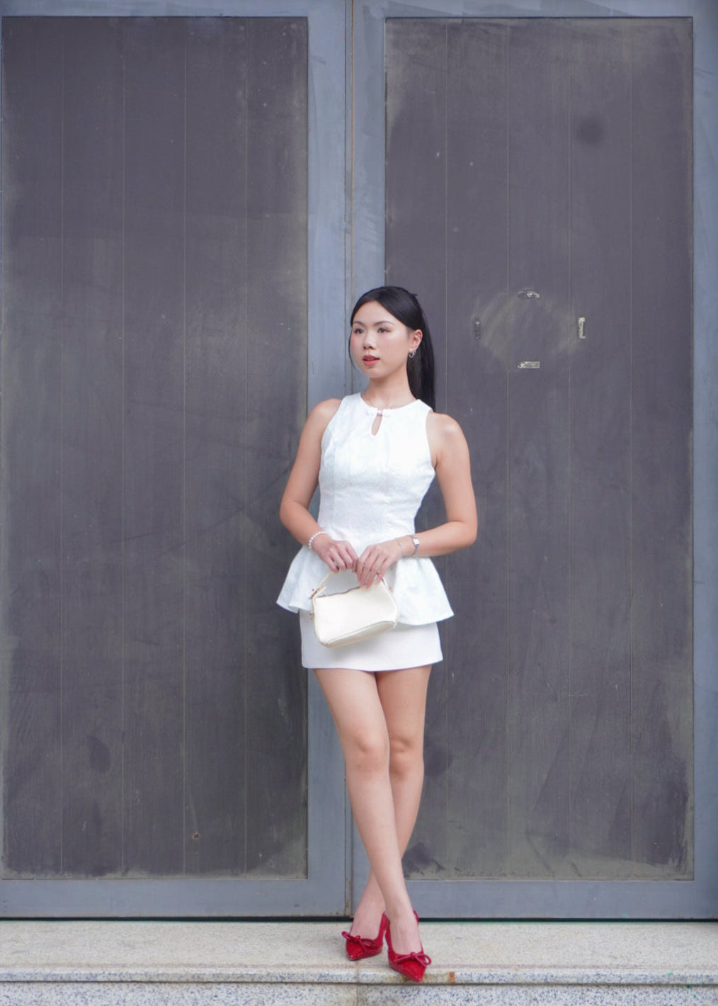 Lace Jacquad Top 素花蕾丝提花上衣