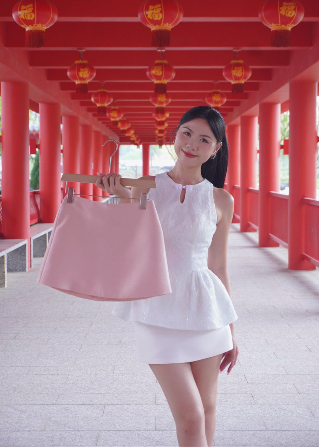 Roseveil Silk Skirt 瑞蔷轻纱裙 - White