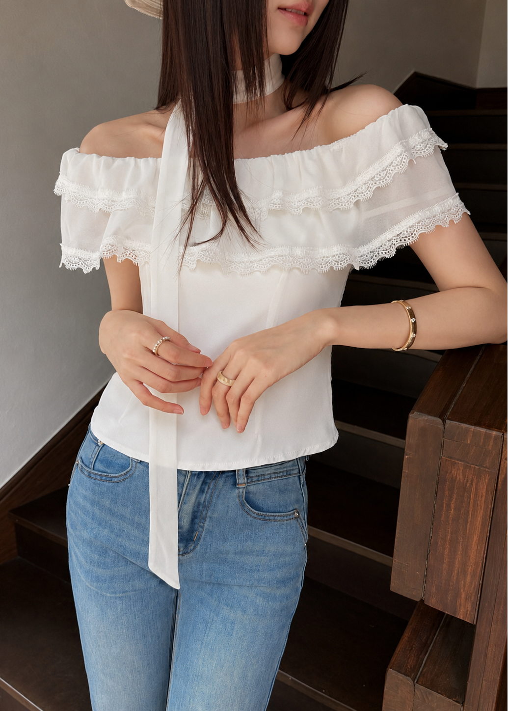 Celeste Lace Top - White