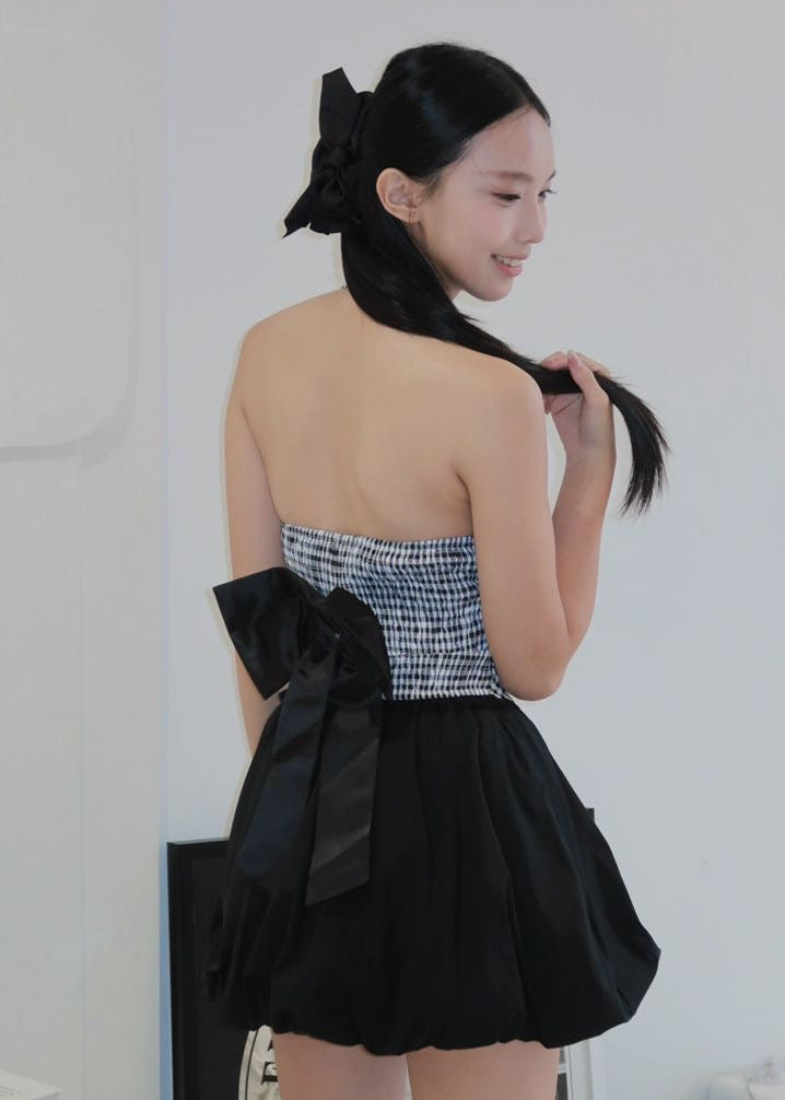 Chic Bow Halter Top - Black