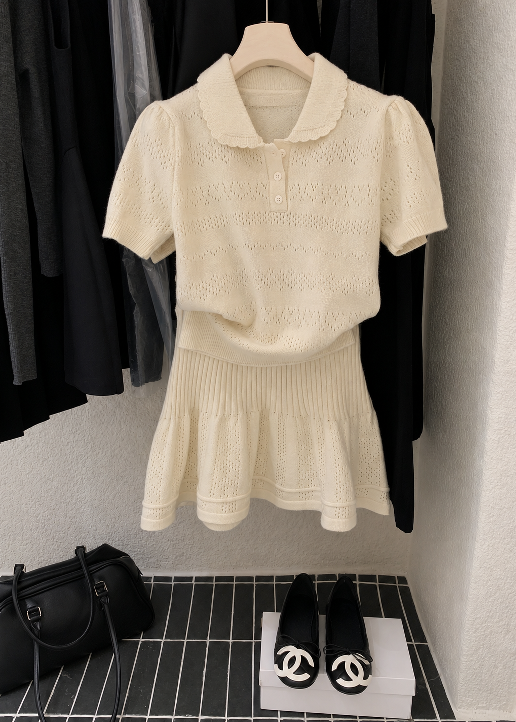 【Pre-Order】Clover Knit Set - White