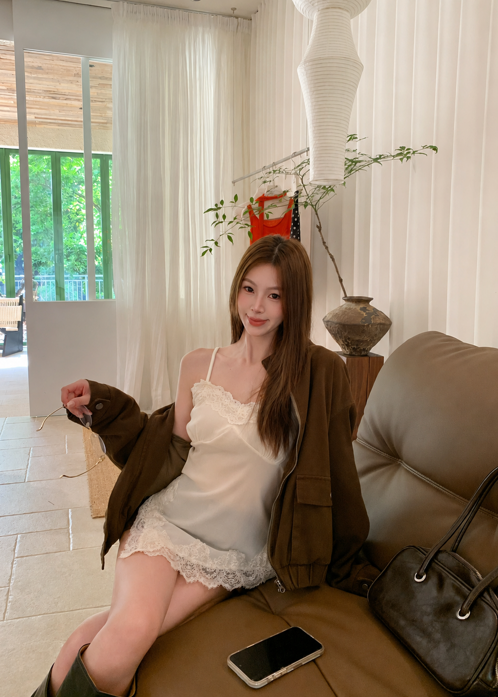【Pre-Order】Elise Suede Lace Cami