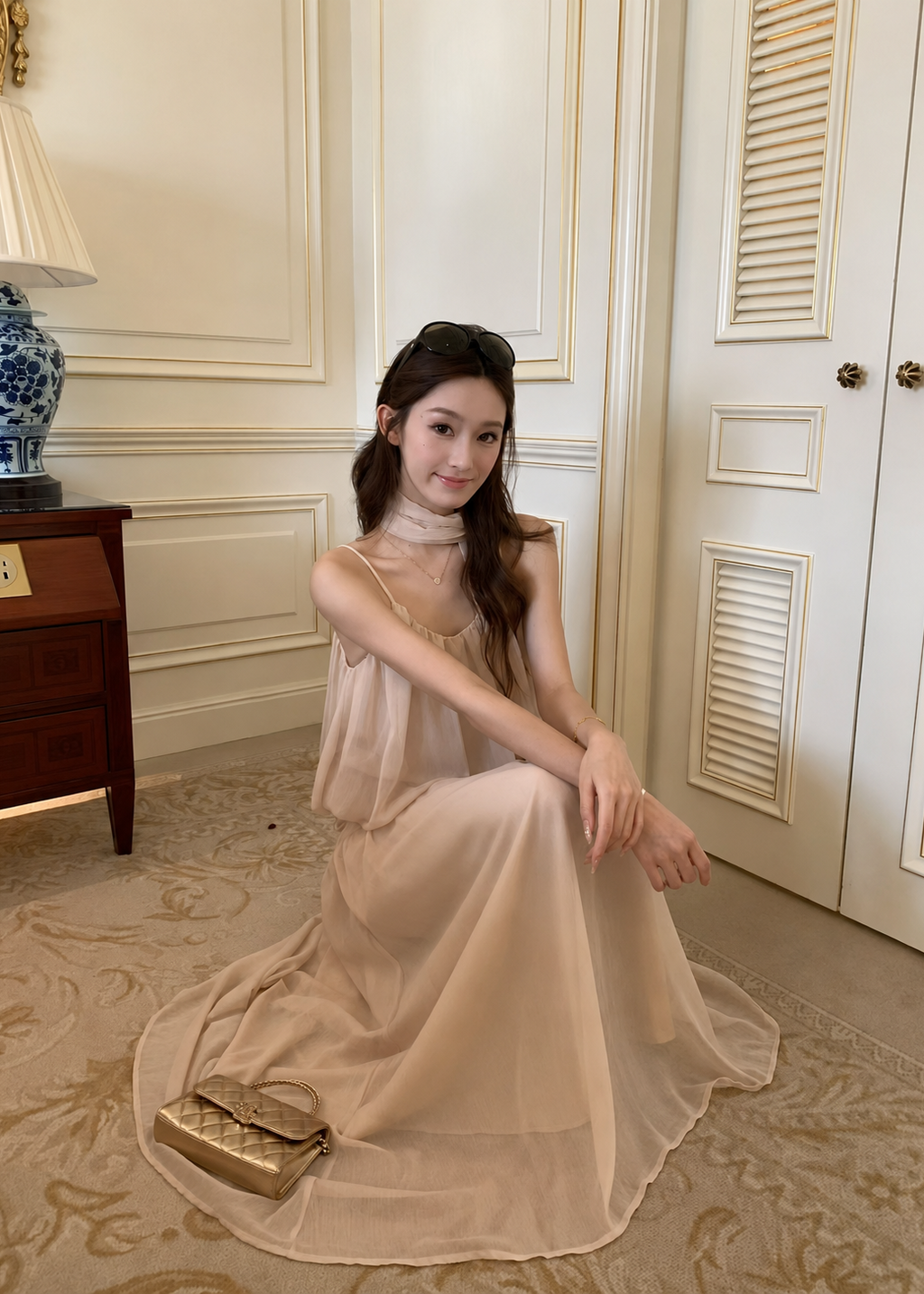 Elara Drape Set - Almond White