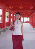 Bloom Knot Halter 绽结挂脖上衣 - White