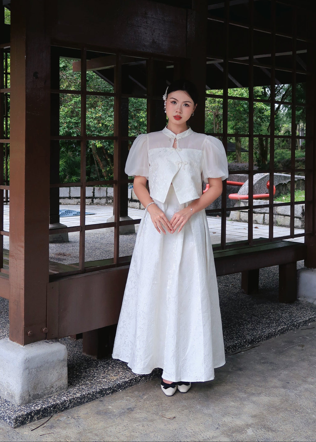 Prosper Pleated Set 福盈百褶套装 - White