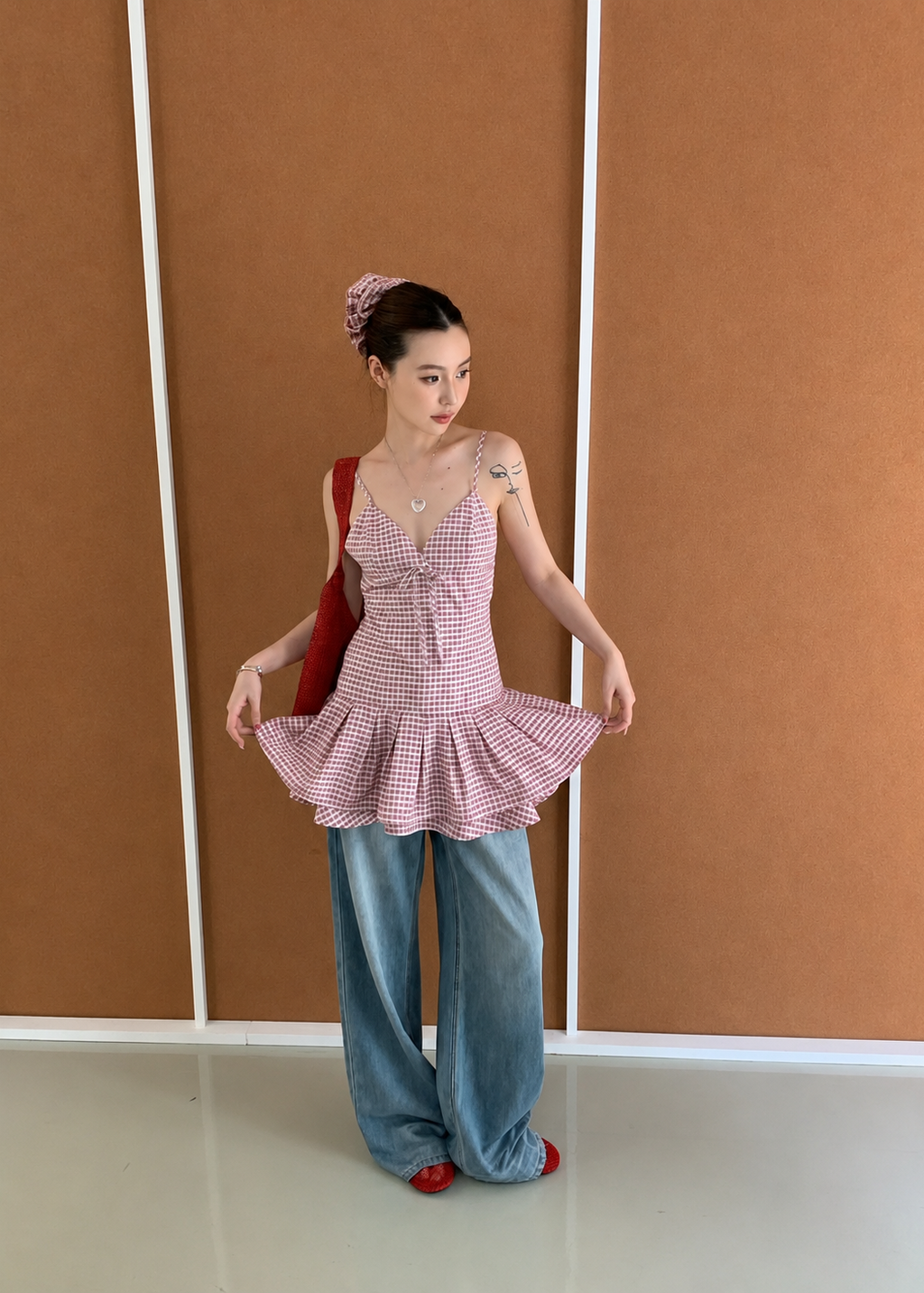 Sunday Check Top - Red