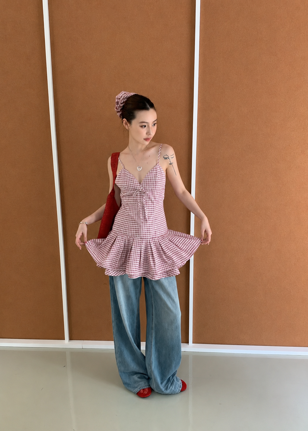 Sunday Check Top - Red