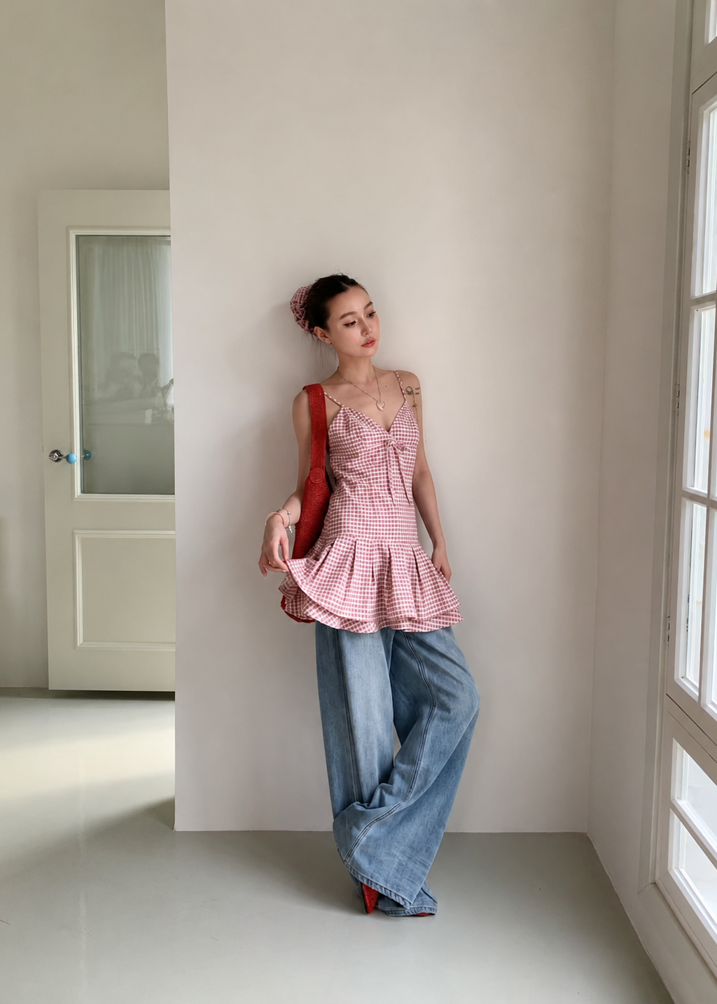 Sunday Check Top - Red